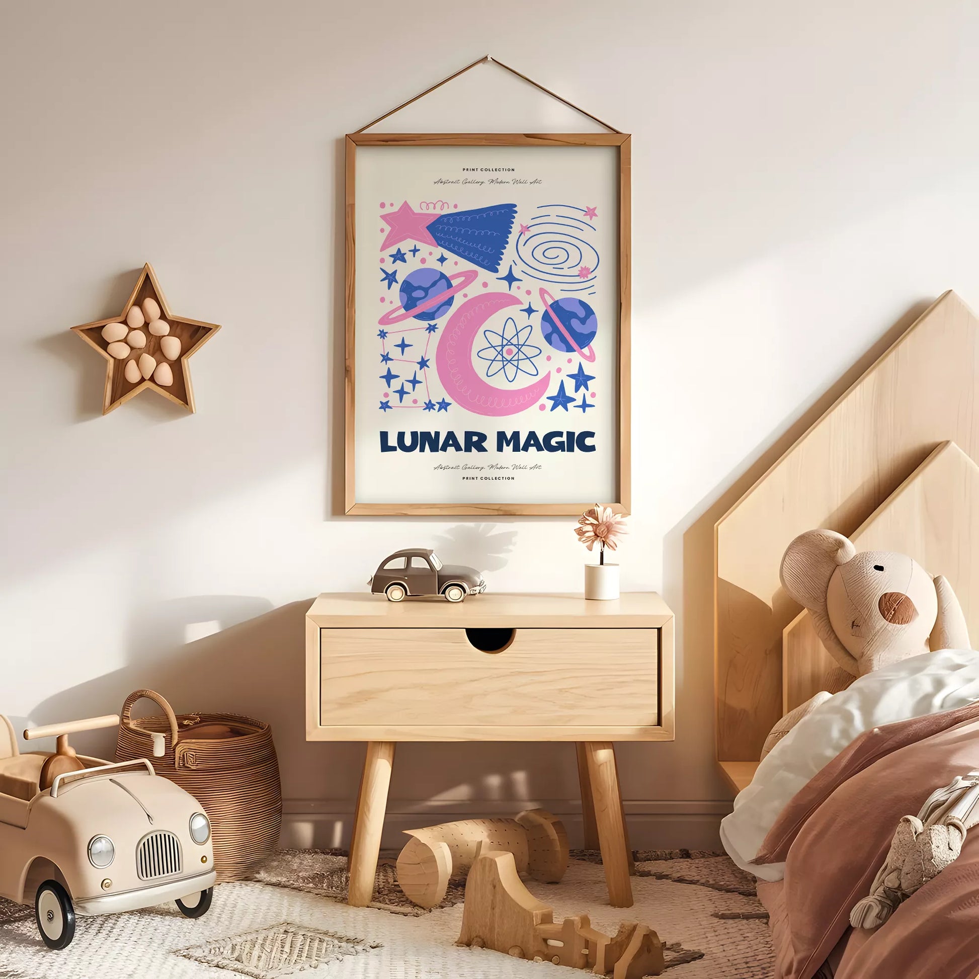 宇宙月惑星抽象画アートポスター ルナーマジック現代アート