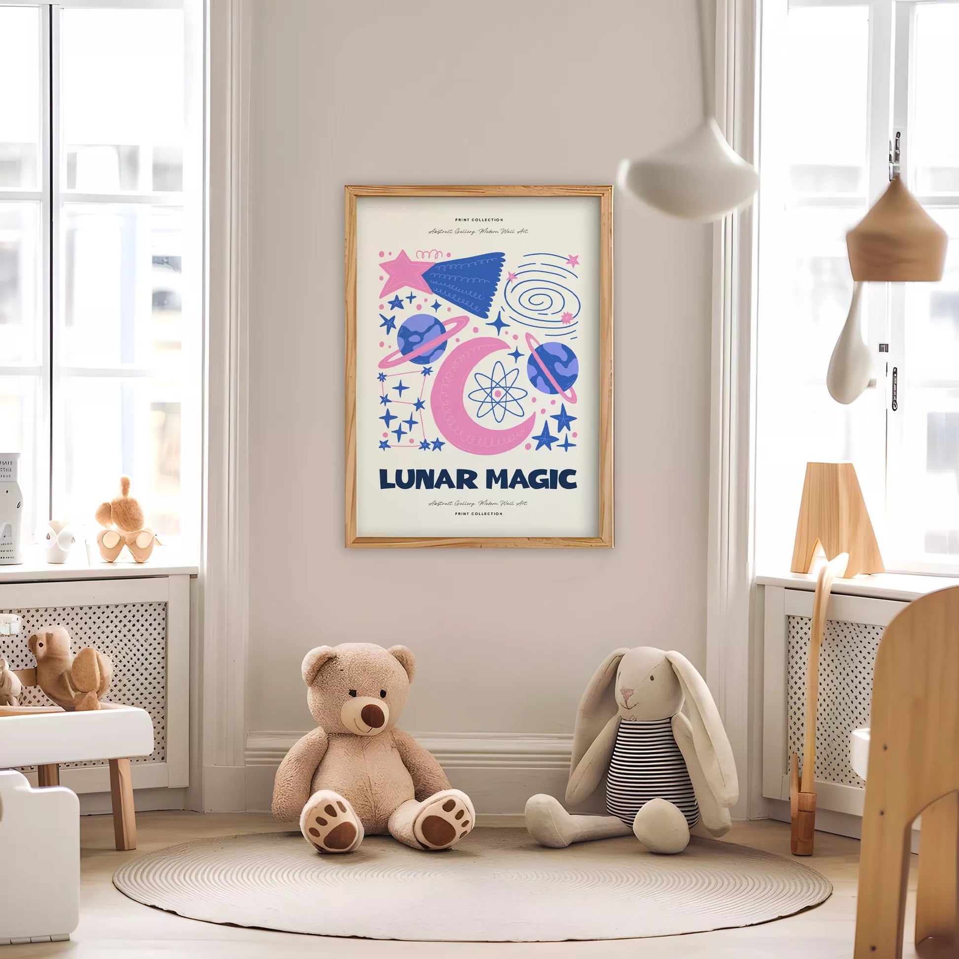 宇宙月惑星抽象画アートポスター ルナーマジック現代アート