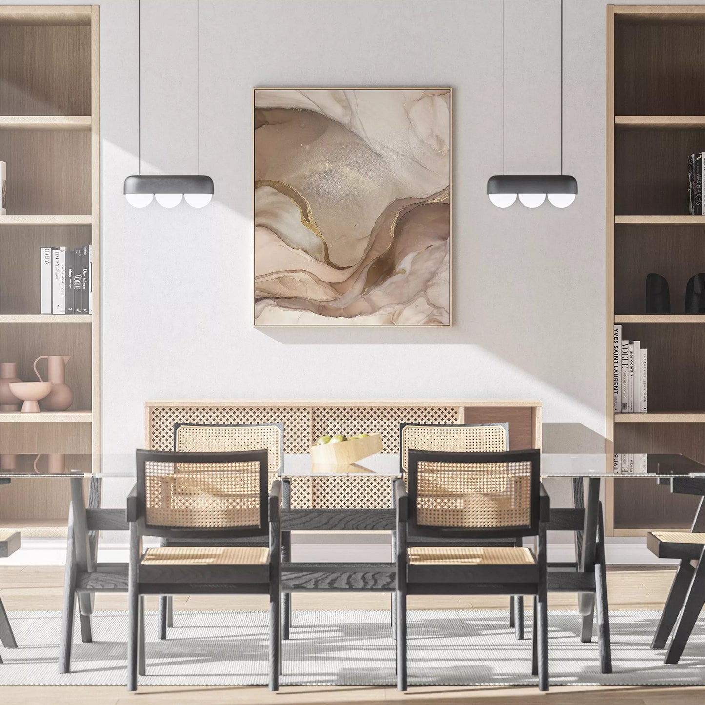 ベージュと金箔の大理石風アート、流動的な曲線が織りなす抽象画