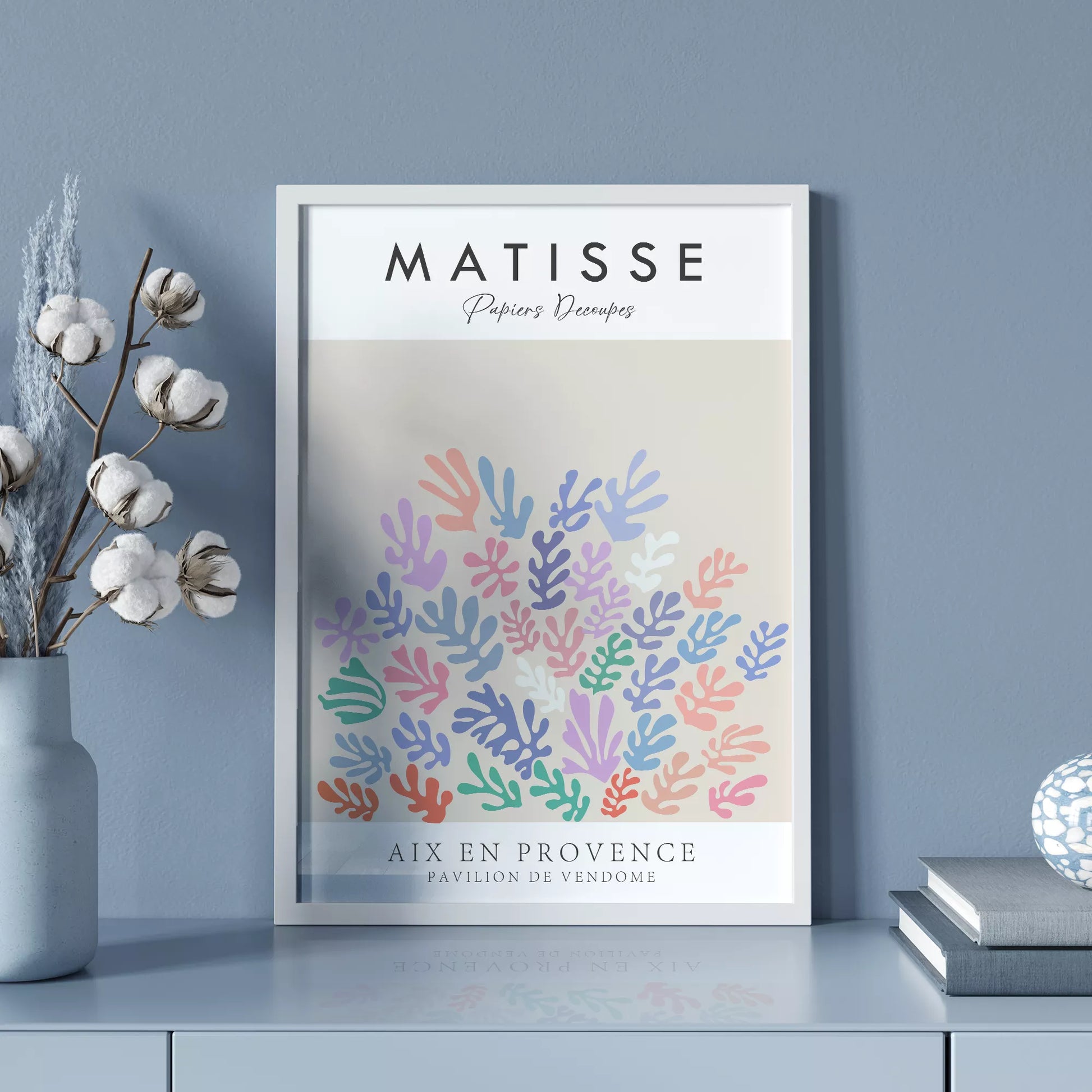 マティス風の抽象的な植物デザイン、パステルカラーのアートポスター