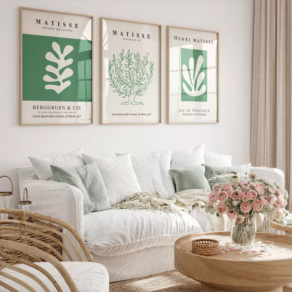 マティス展覧会ポスター3点セット グリーンリーフデザイン モダンアート
