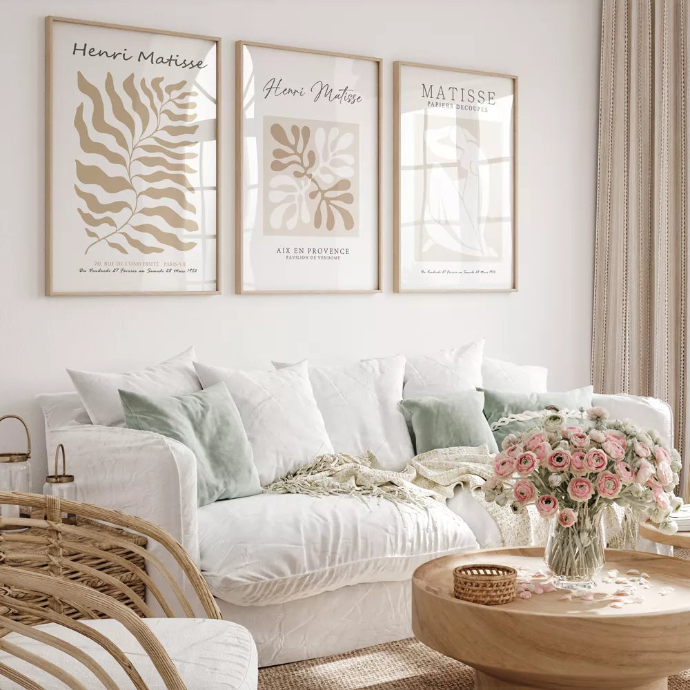 マティス作品コレクション:植物モチーフと人物画の3点セット展示