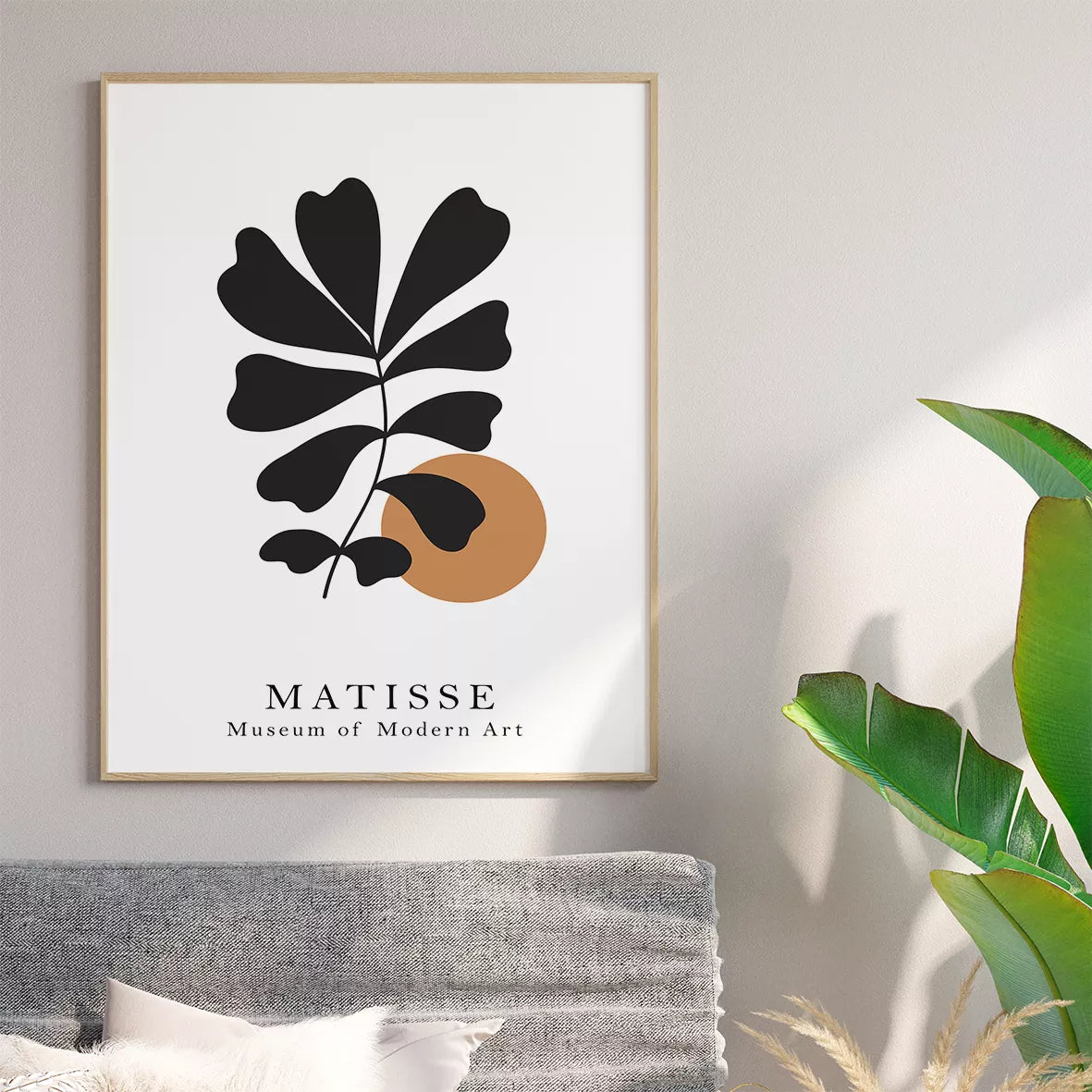 マティス美術館コレクション モノクロ植物画トリプティカ 北欧インテリア
