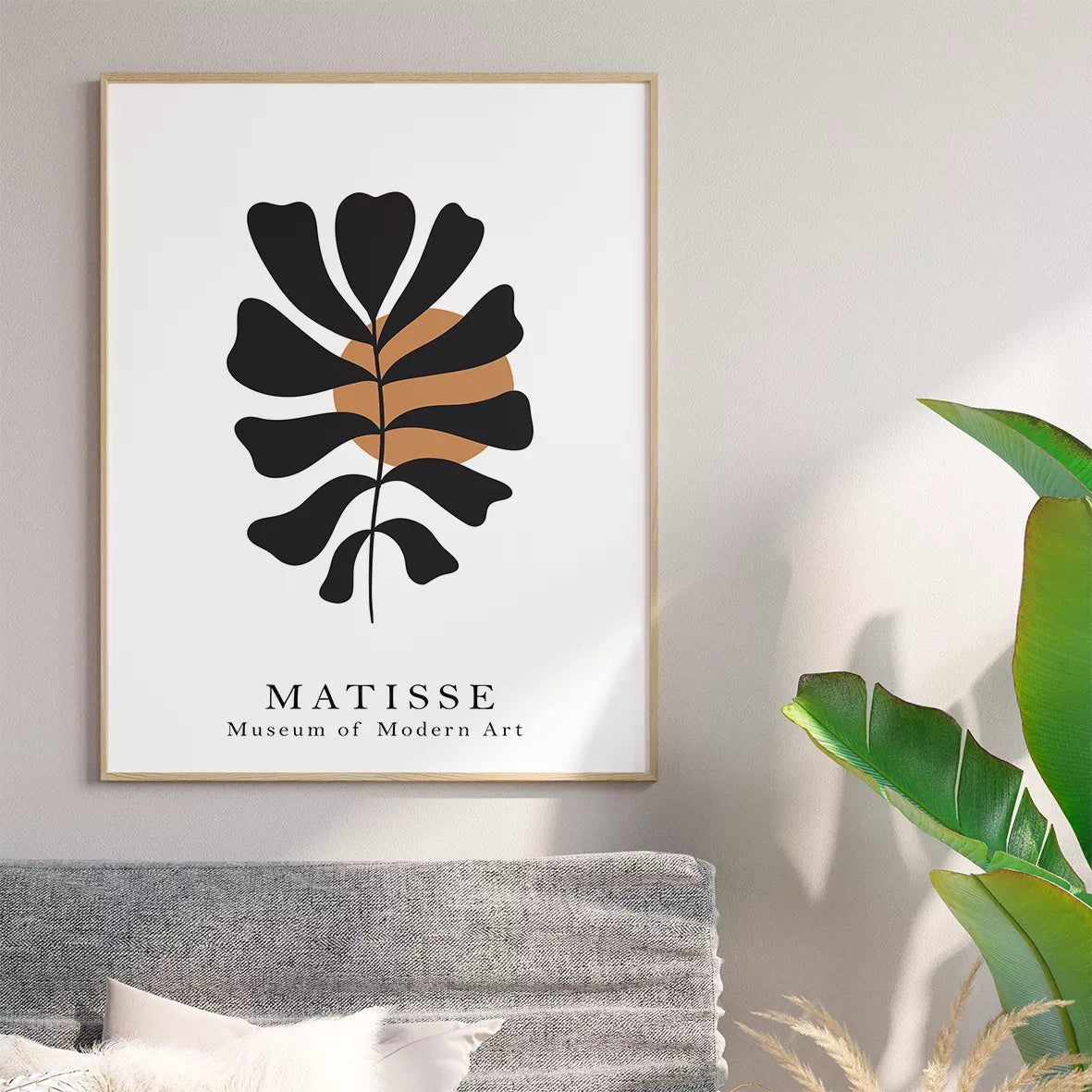 マティス美術館コレクション モノクロ植物画トリプティカ 北欧インテリア