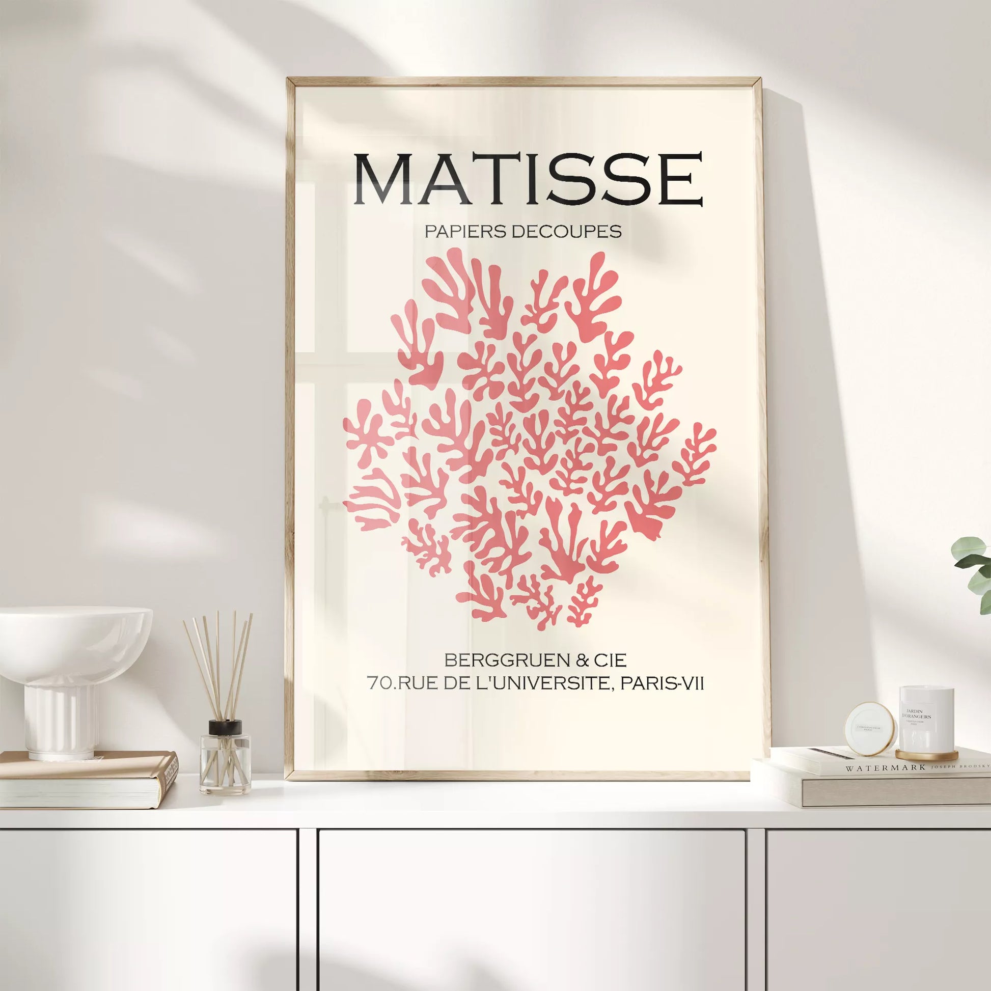 マティスのペーパーカット作品、珊瑚モチーフのアートポスター展示会広告