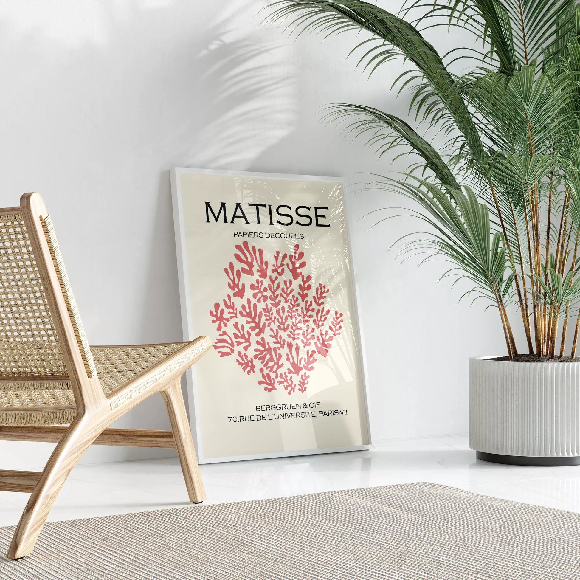 マティスのペーパーカット作品、珊瑚モチーフのアートポスター展示会広告