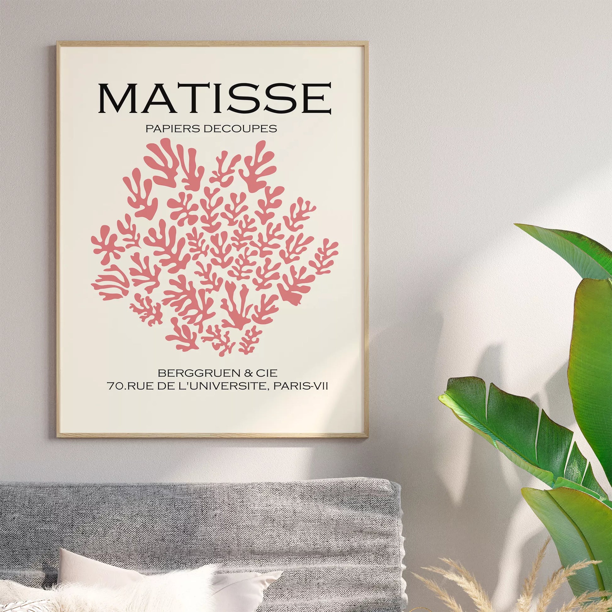 マティスのペーパーカット作品、珊瑚モチーフのアートポスター展示会広告