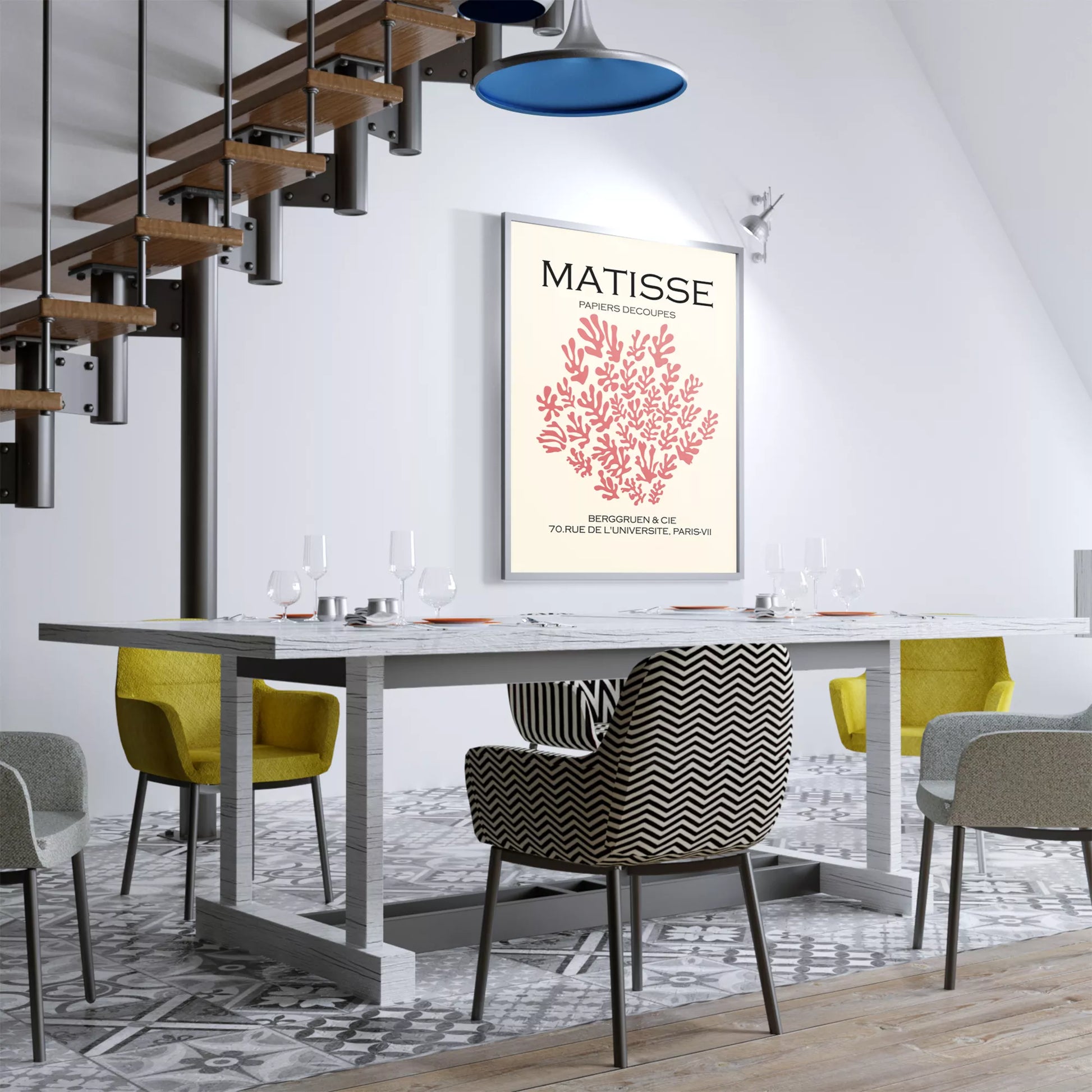 マティスのペーパーカット作品、珊瑚モチーフのアートポスター展示会広告