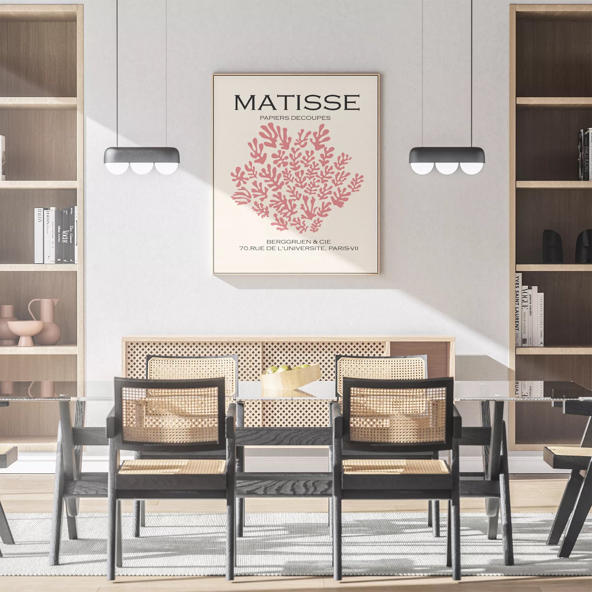 マティスのペーパーカット作品、珊瑚モチーフのアートポスター展示会広告