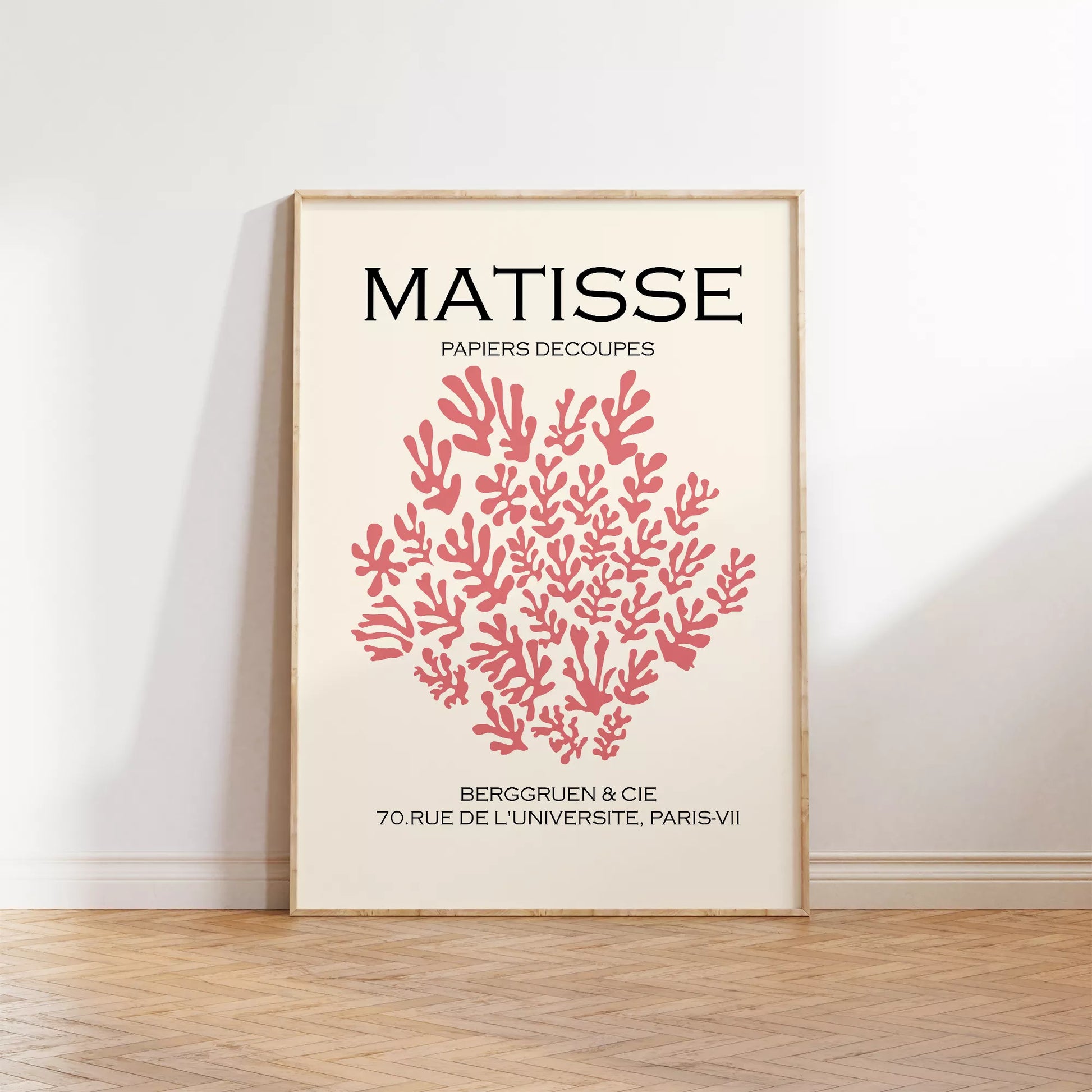 マティスのペーパーカット作品、珊瑚モチーフのアートポスター展示会広告