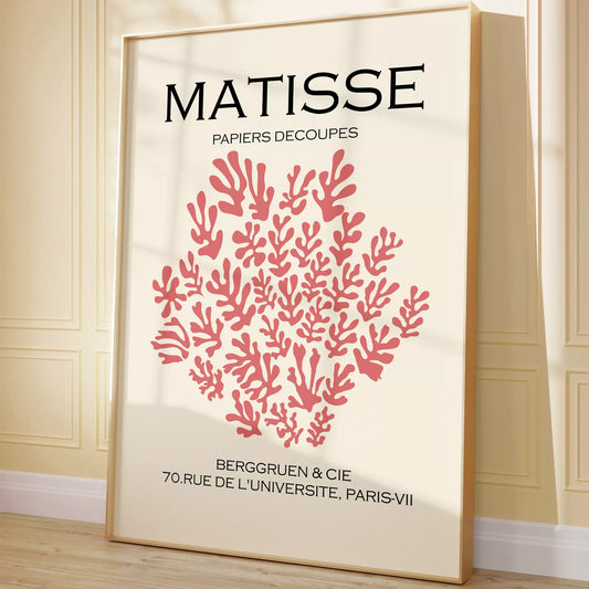 マティスのペーパーカット作品、珊瑚モチーフのアートポスター展示会広告