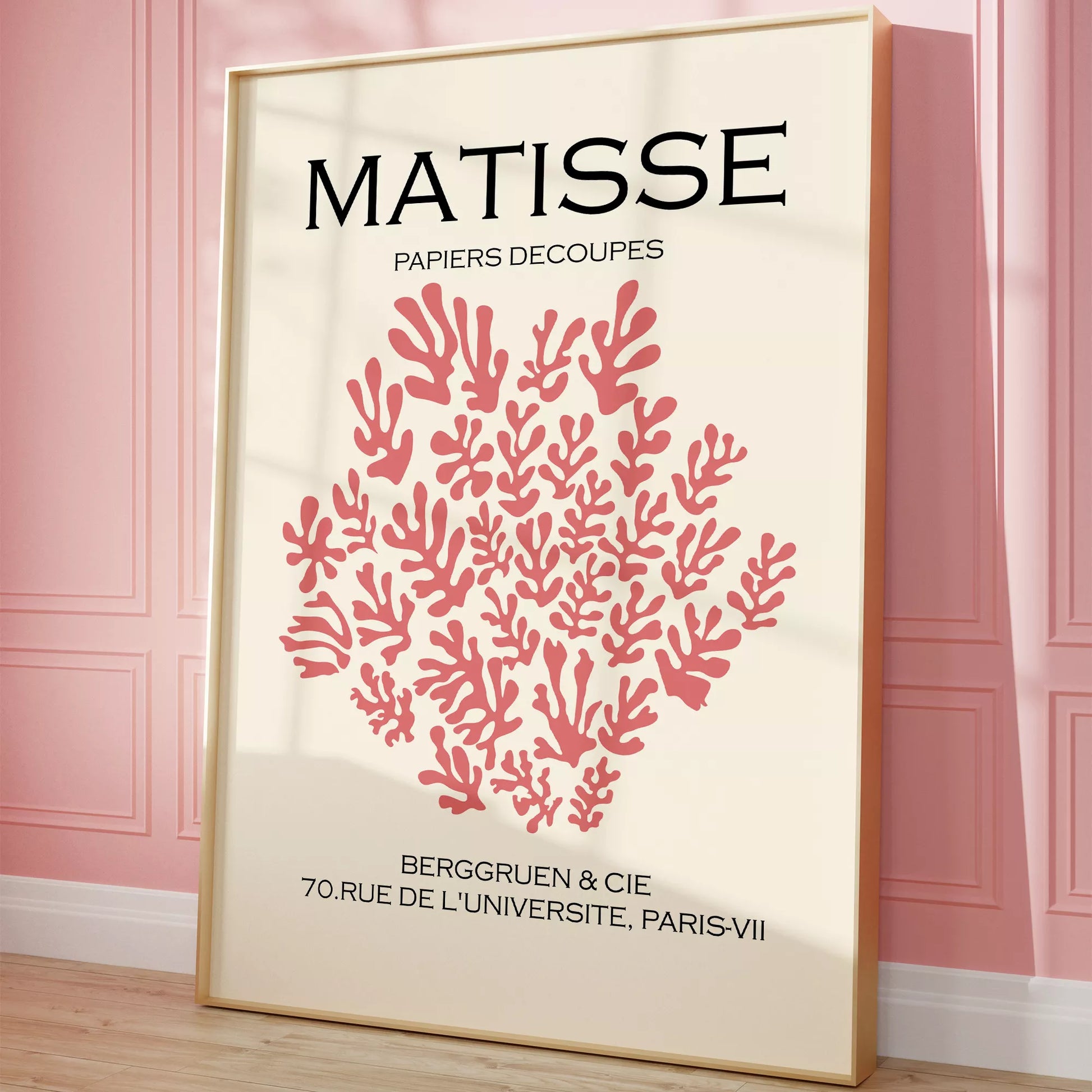 マティスのペーパーカット作品、珊瑚モチーフのアートポスター展示会広告