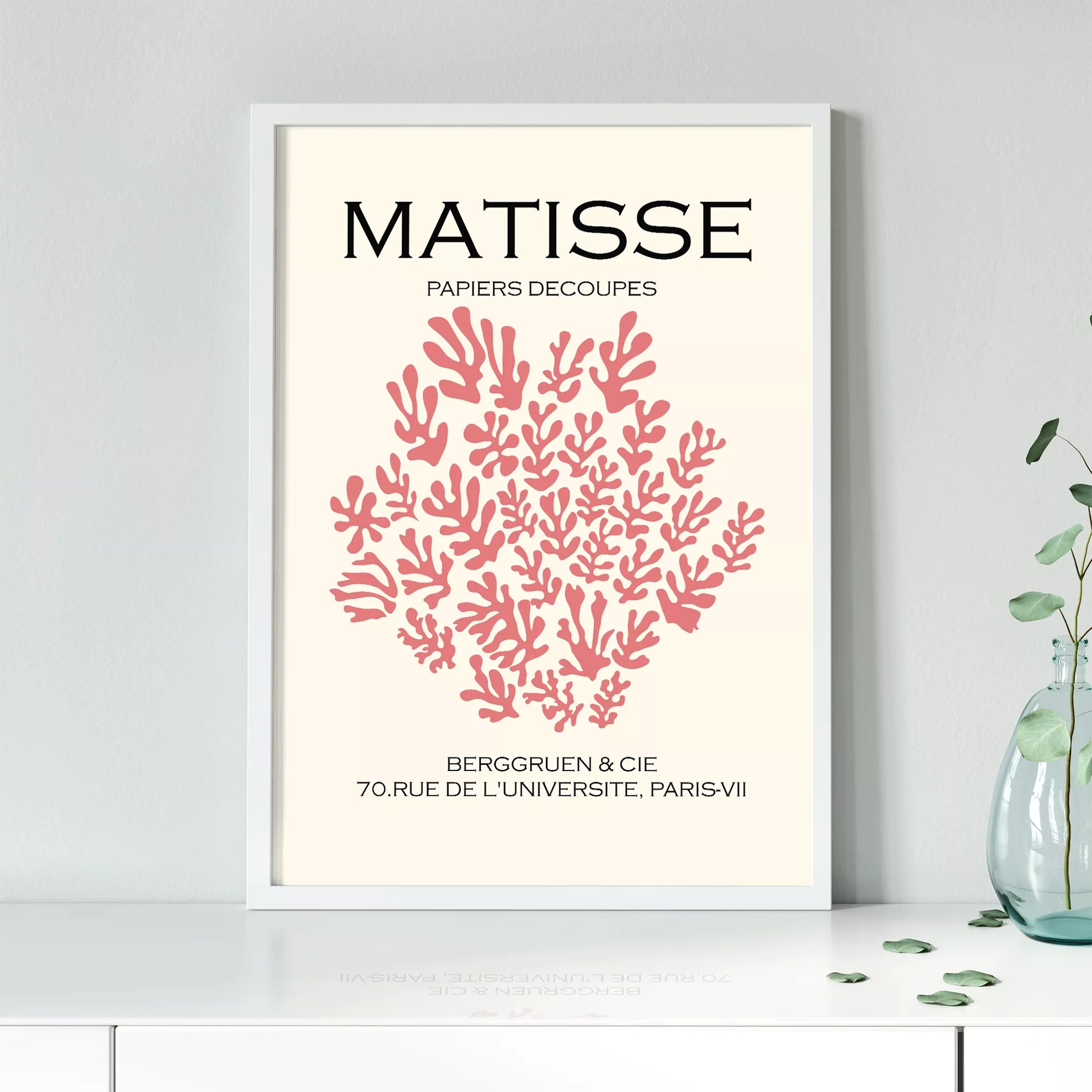 マティスのペーパーカット作品、珊瑚モチーフのアートポスター展示会広告