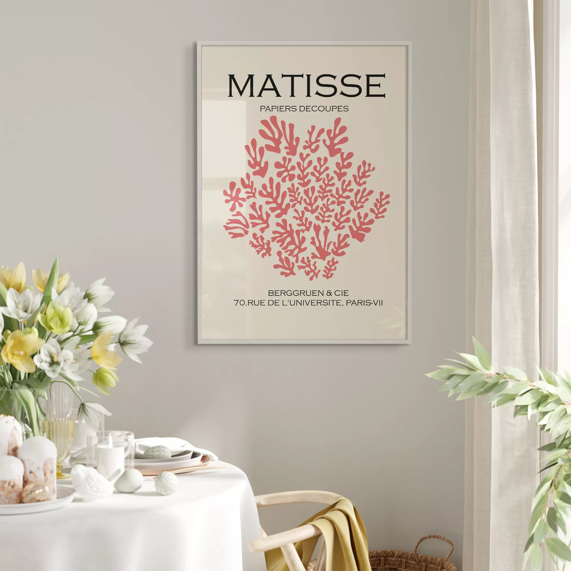 マティスのペーパーカット作品、珊瑚モチーフのアートポスター展示会広告