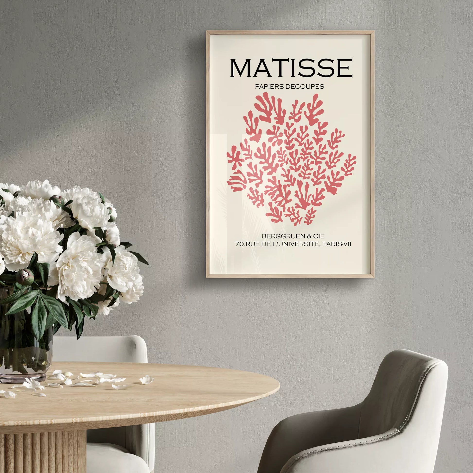 マティスのペーパーカット作品、珊瑚モチーフのアートポスター展示会広告