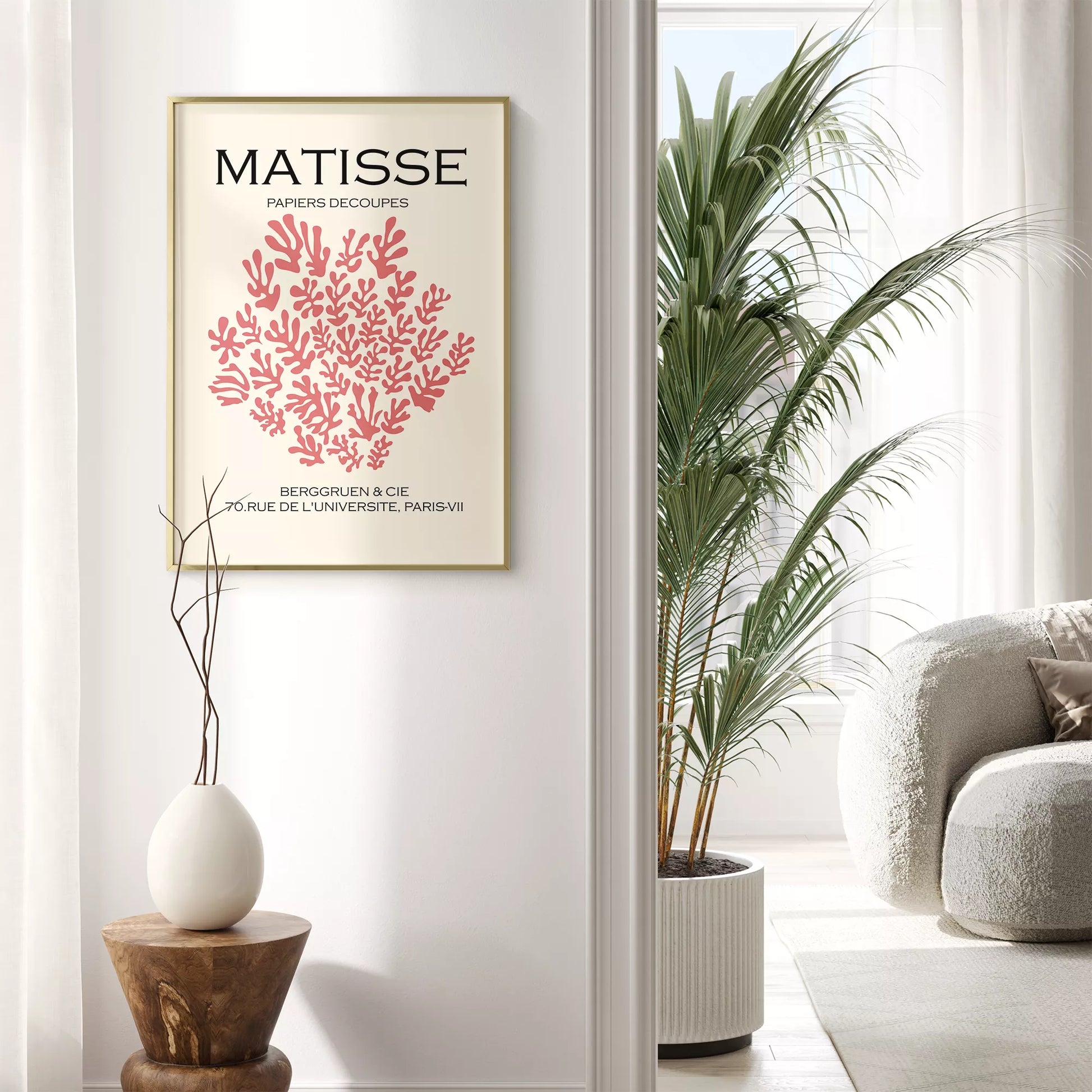 マティスのペーパーカット作品、珊瑚モチーフのアートポスター展示会広告