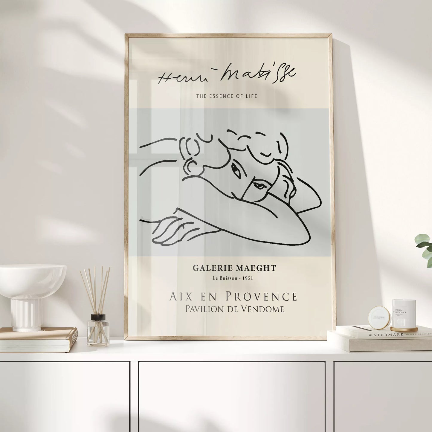 マティスの線画アート展示ポスター、ギャラリーマーグ1951年展示作品