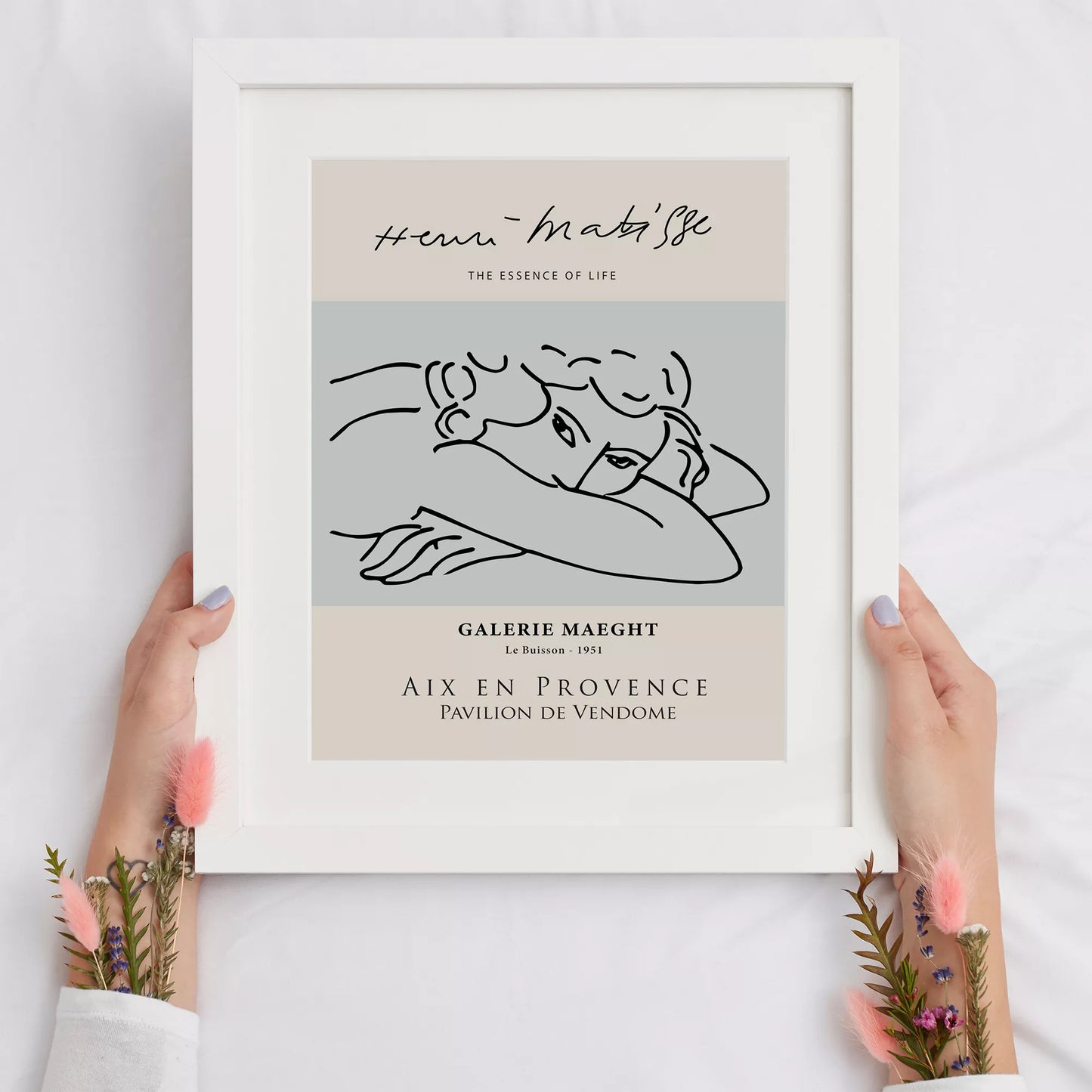 マティスの線画アート展示ポスター、ギャラリーマーグ1951年展示作品