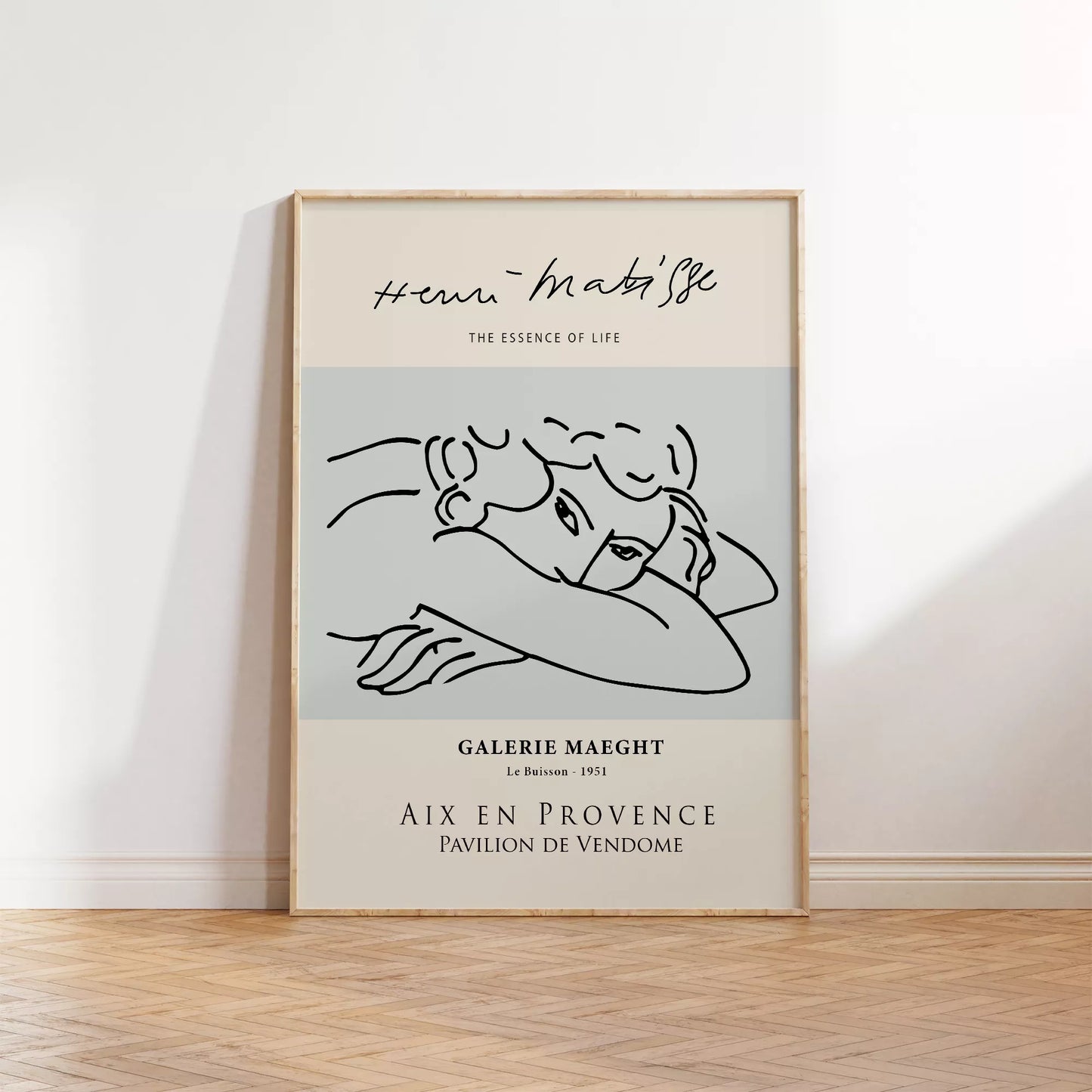 マティスの線画アート展示ポスター、ギャラリーマーグ1951年展示作品