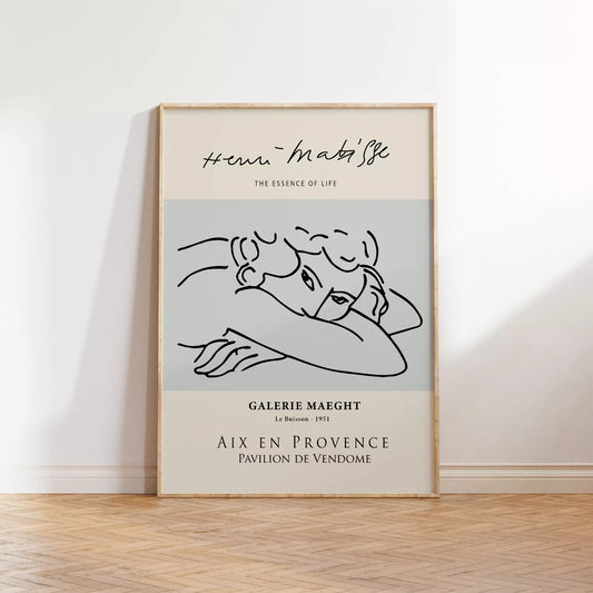 マティスの線画アート展示ポスター、ギャラリーマーグ1951年展示作品