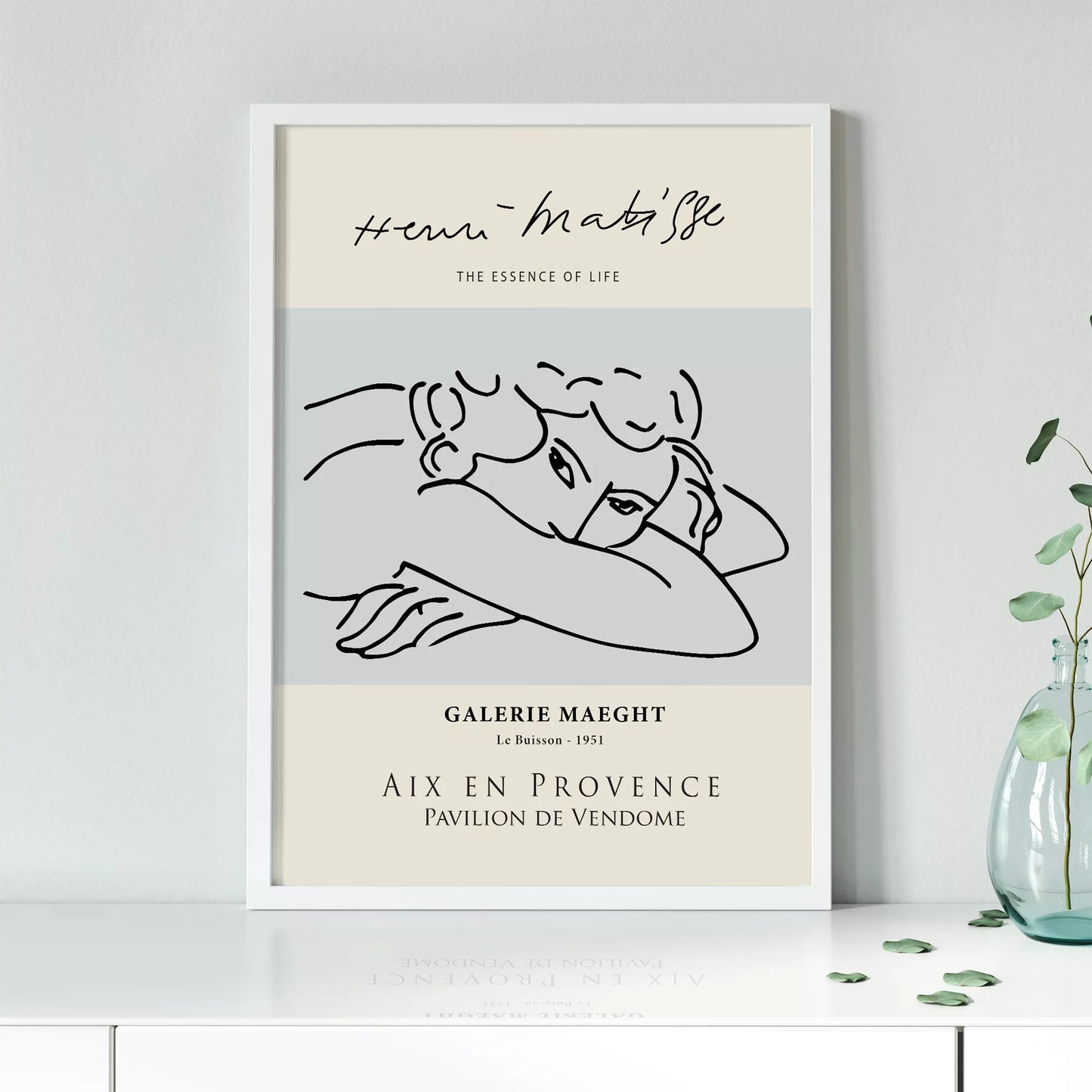 マティスの線画アート展示ポスター、ギャラリーマーグ1951年展示作品