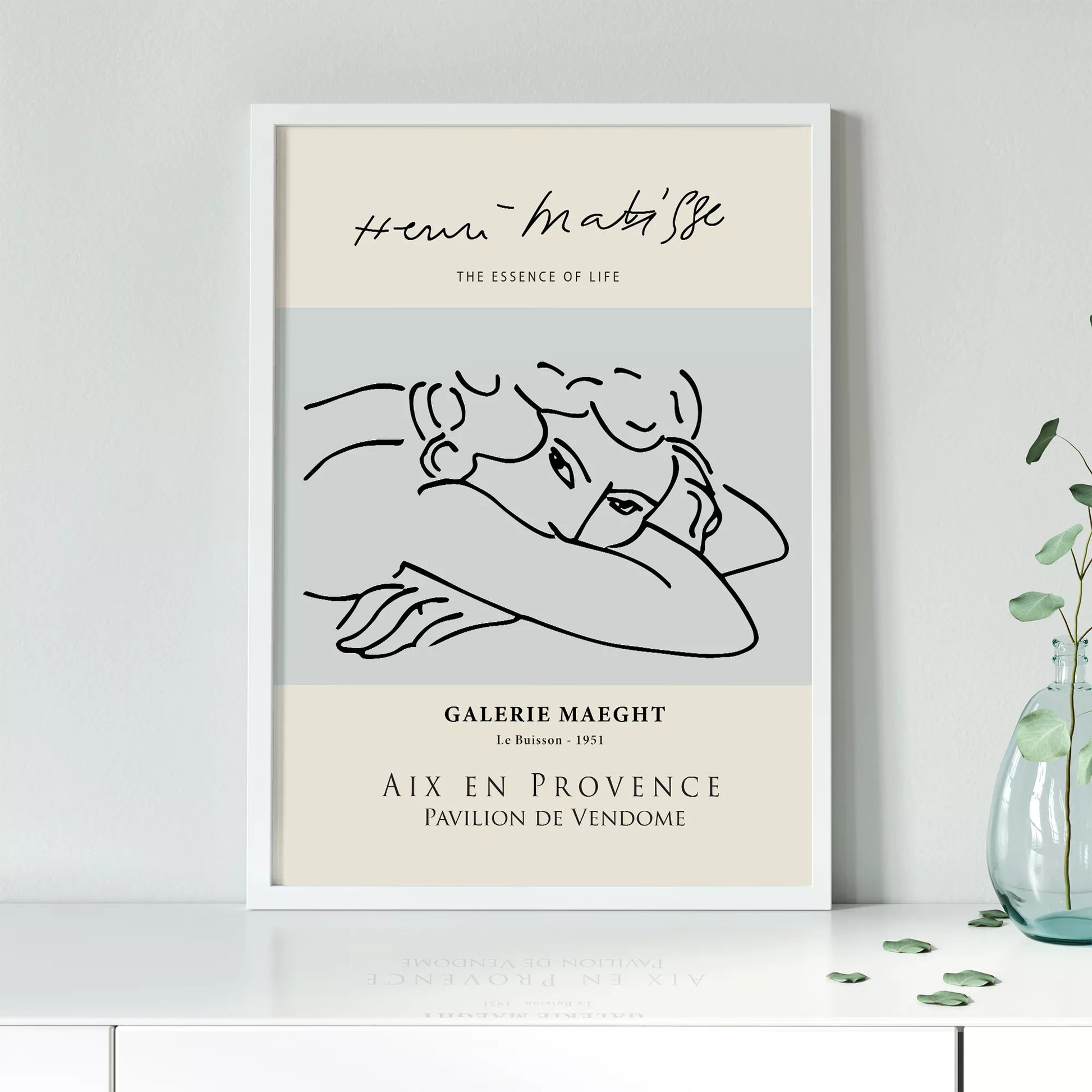 マティスの線画アート展示ポスター、ギャラリーマーグ1951年展示作品