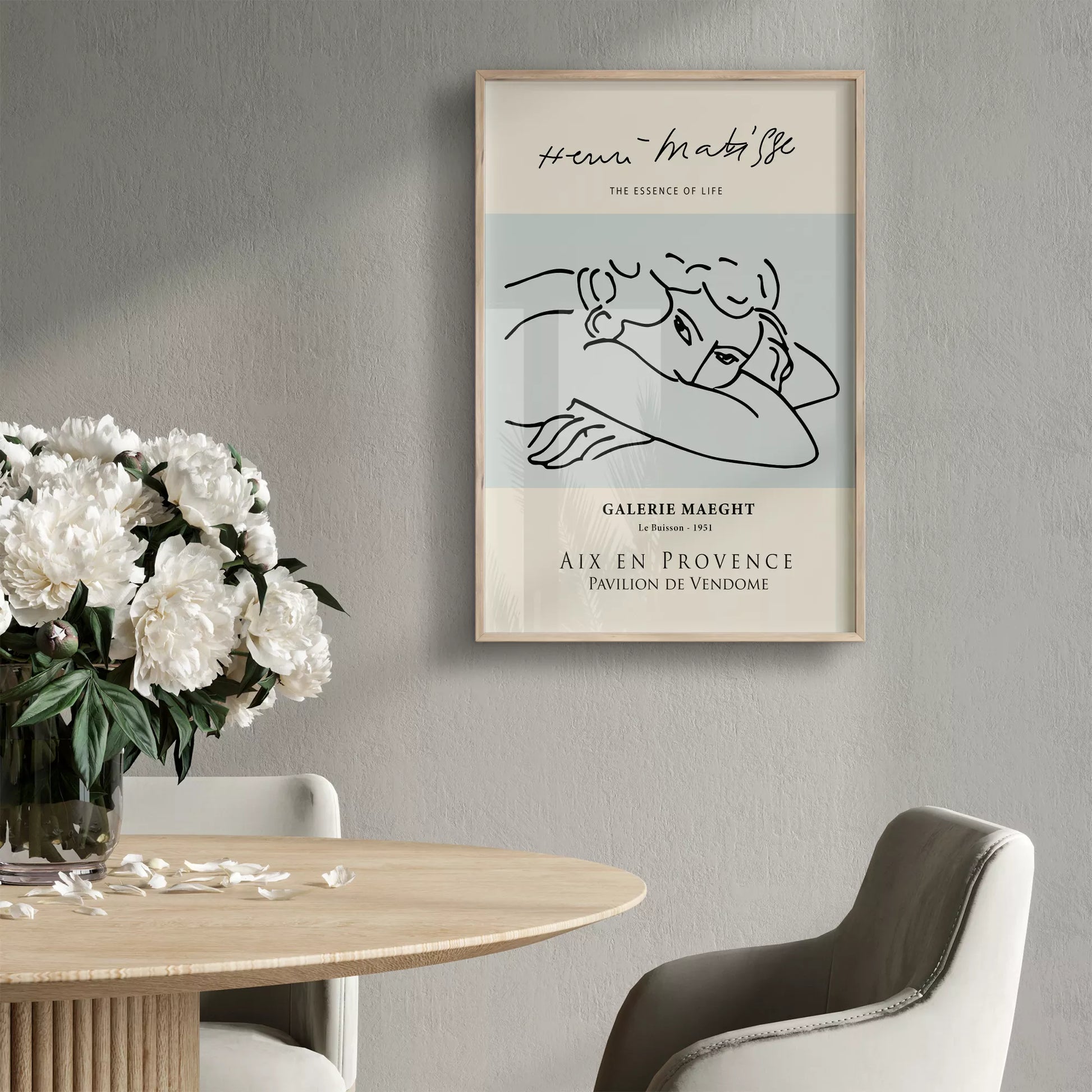 マティスの線画アート展示ポスター、ギャラリーマーグ1951年展示作品