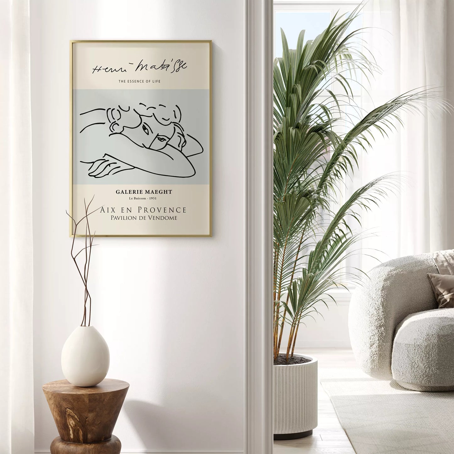 マティスの線画アート展示ポスター、ギャラリーマーグ1951年展示作品