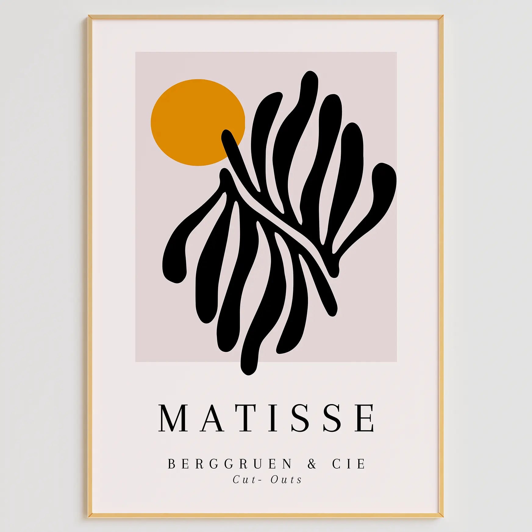 マティス展覧会ポスター3点セット、モノクロームデザイン、抽象的な植物モチーフ