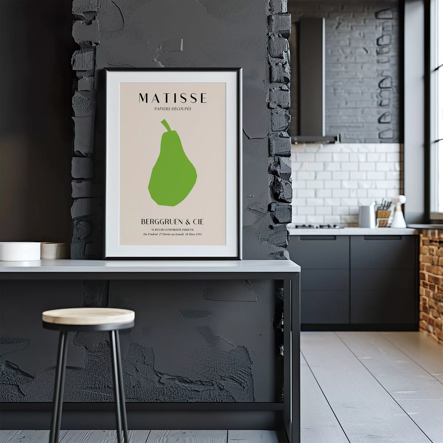 マティスの切り絵アート緑の洋梨、1953年パリ展覧会ポスター