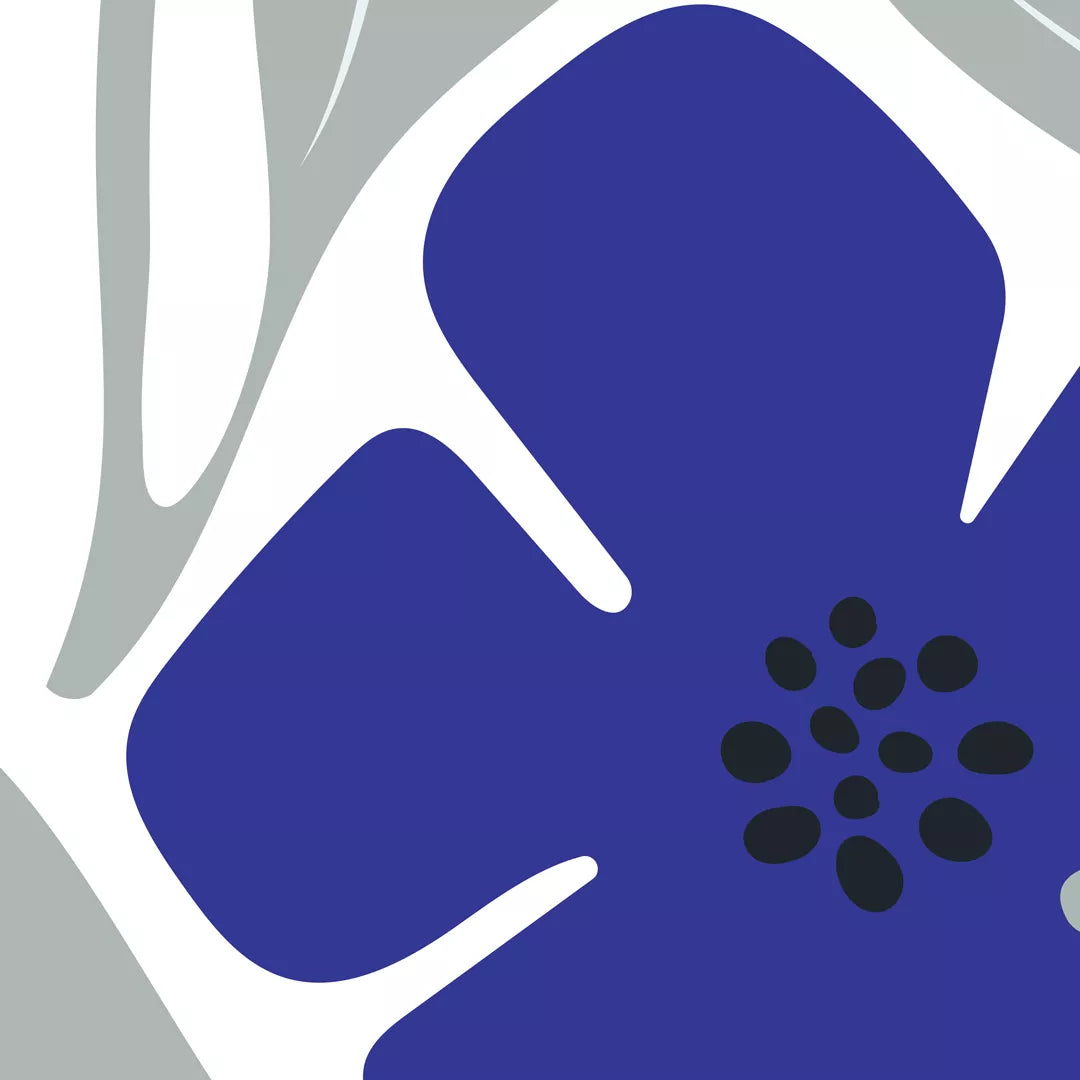 マティスの切り絵アート青い花と葉のモダンな3点セット展示ポスター