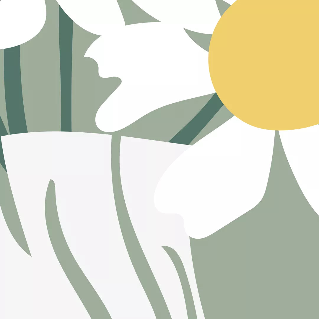 マティス切り絵アートセット シンプルな花瓶とシルエット グリーン背景