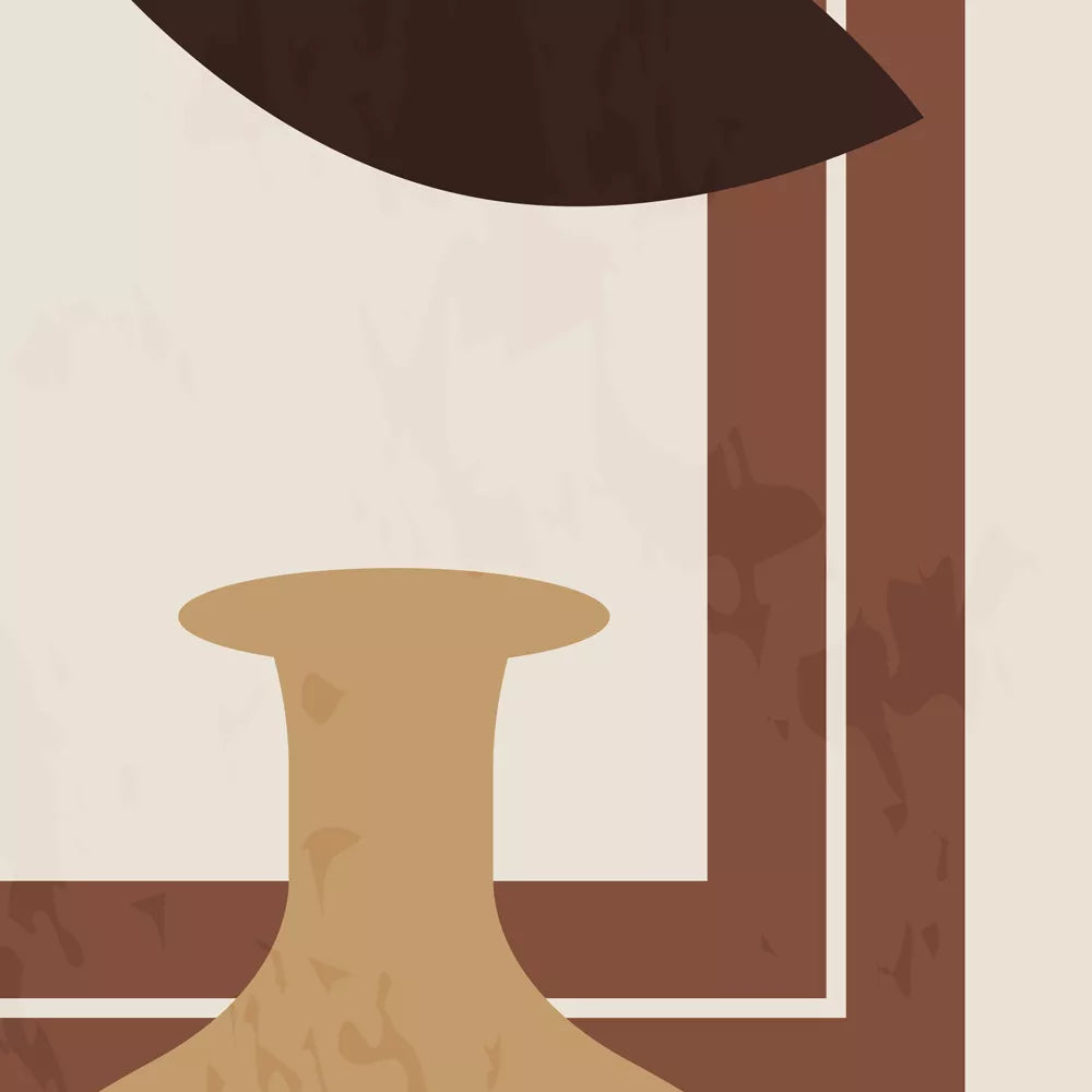 ミニマルデザインのアーチと植物モチーフの3枚組アートポスター