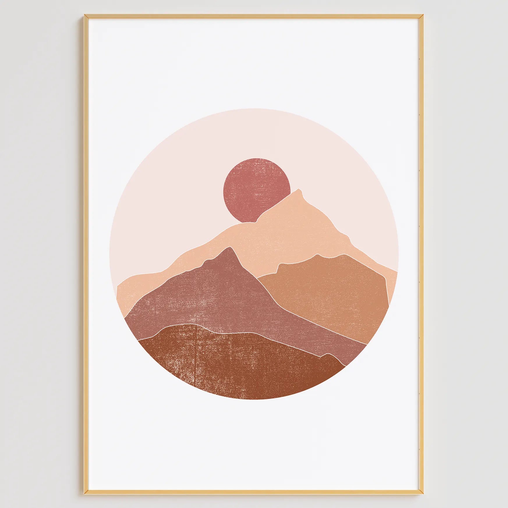 テラコッタカラーのミニマルボタニカル抽象アートポスター 北欧モダンインテリア 3枚セット