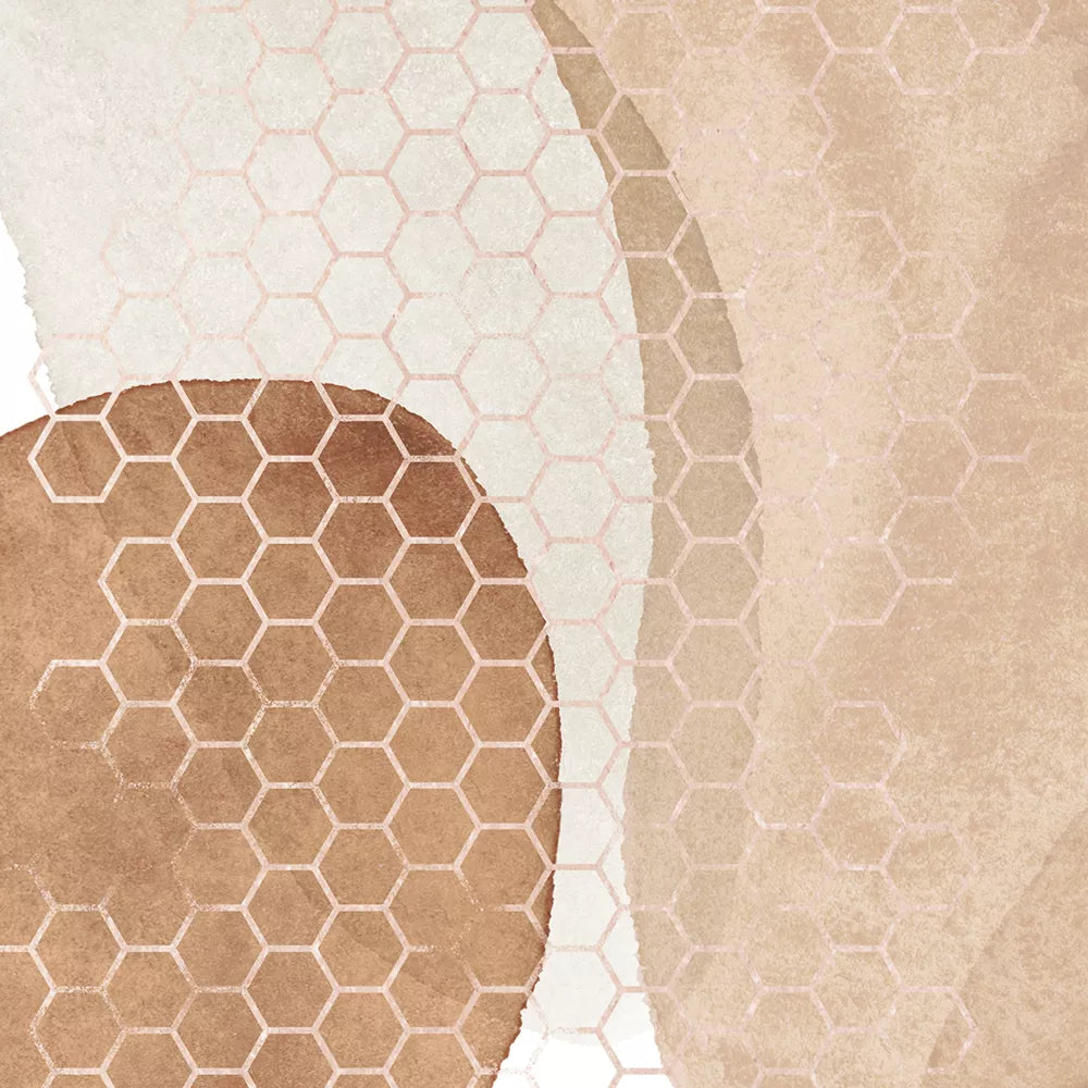 モダンな水彩画風ベージュ色の抽象アート3点セット、北欧インテリア向け