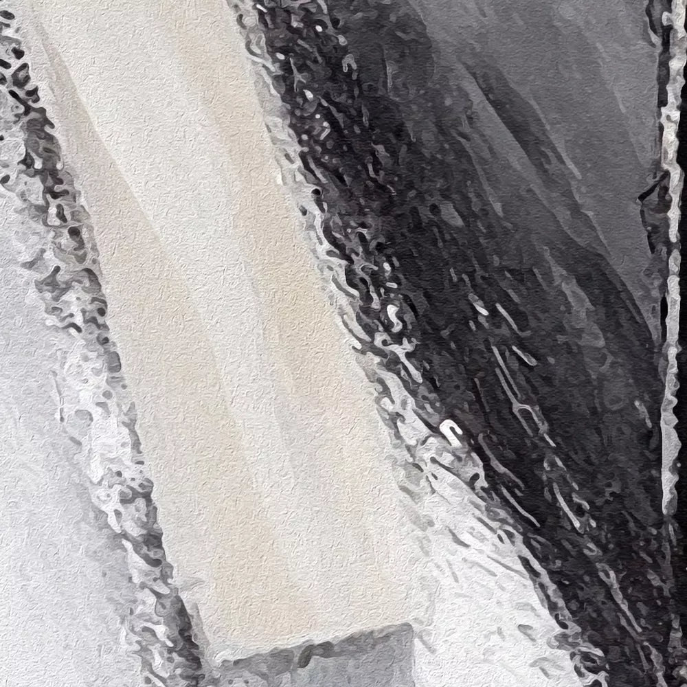 モノクロ抽象画アートパネル3枚組、北欧インテリアデザイン