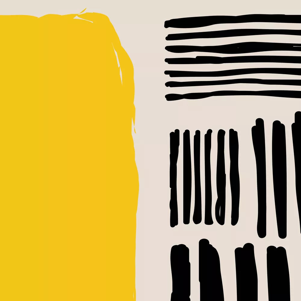 北欧風モダンアート・黄色オレンジ赤の幾何学的な3枚組ポスター