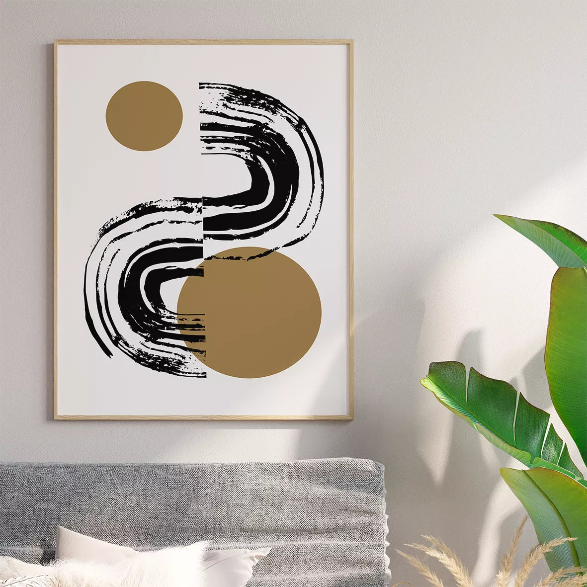 抽象ブラックゴールドの高級感あるアートポスター 北欧モダンインテリア 3枚セット
