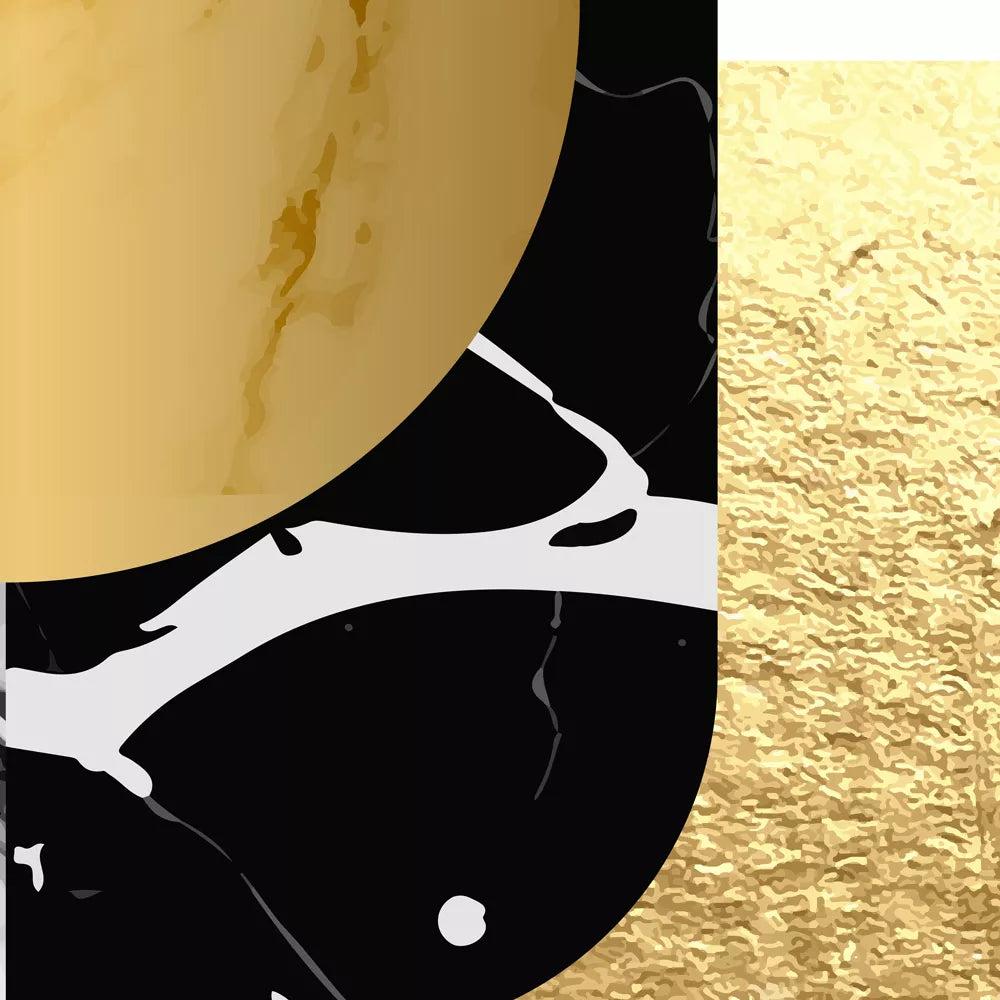 ゴールドと大理石模様の抽象アート3枚セットポスター