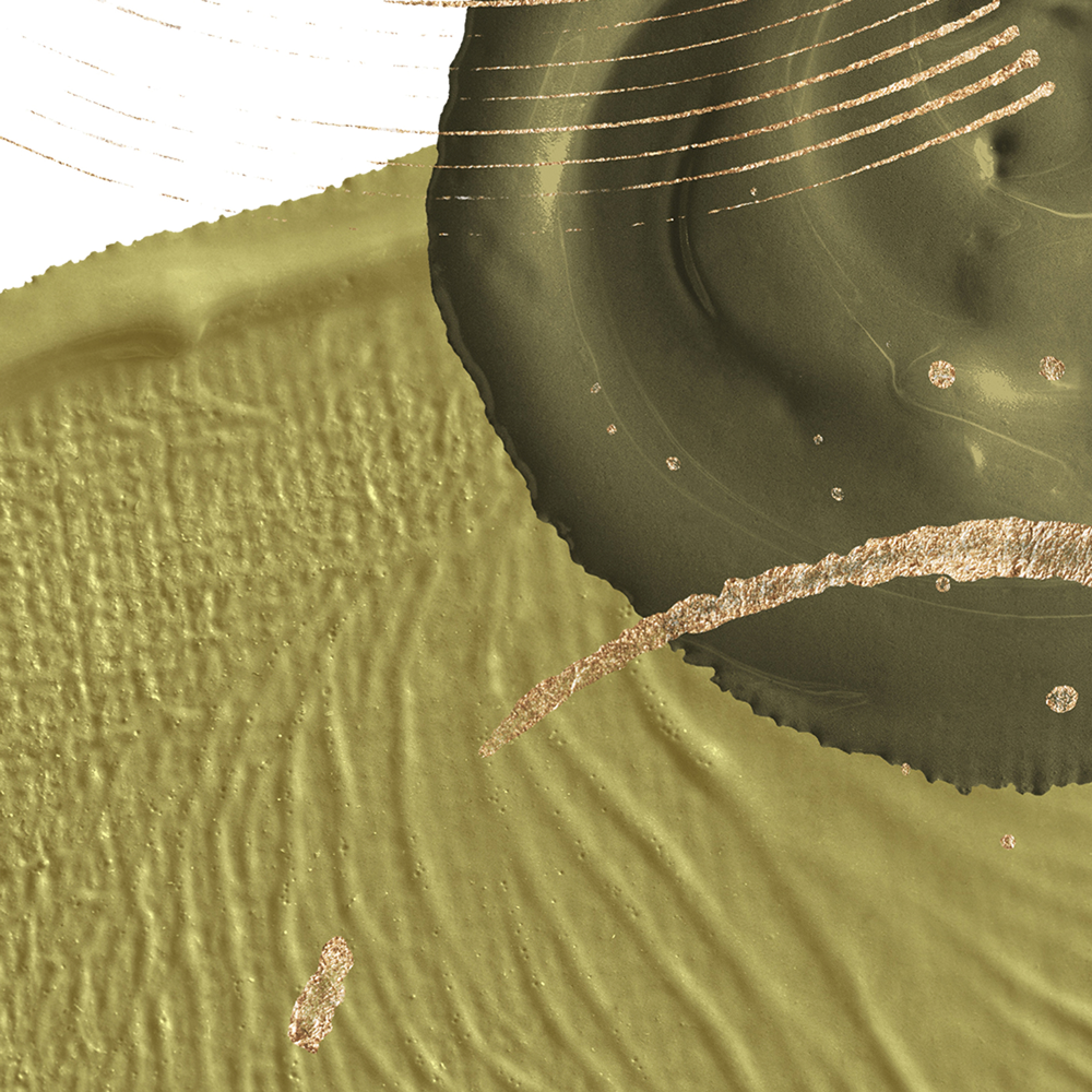 緑と金の抽象的な筆触アートセット、モダンな北欧インテリア装飾画