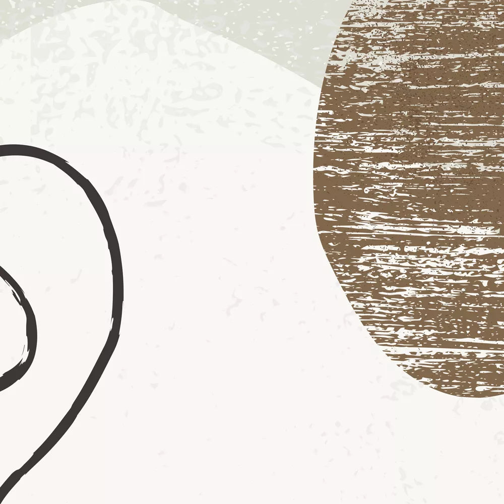 モダンな抽象アートの3点セット、線画と幾何学的なデザインが特徴的