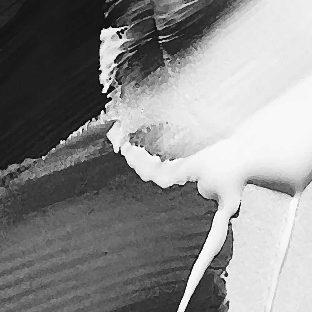 モノトーンの抽象アート3点セット、赤のアクセントが印象的な墨絵風デザイン