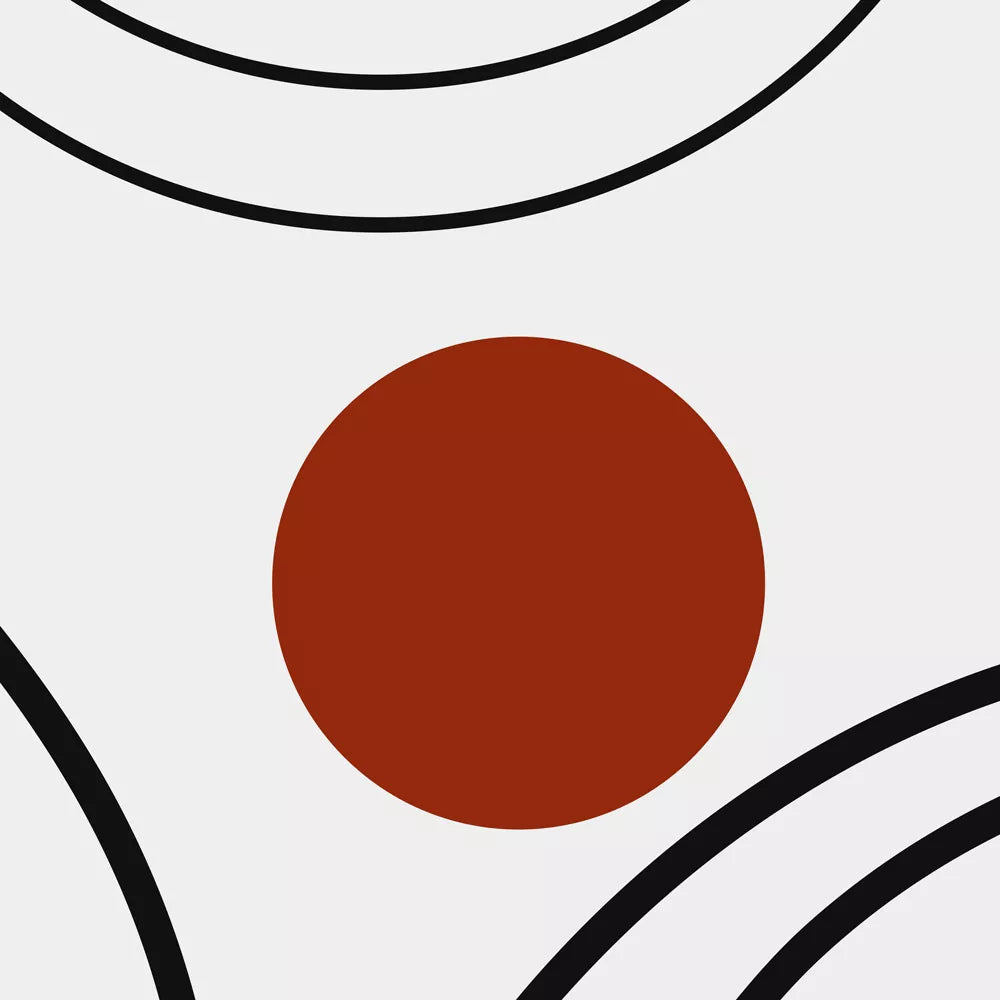 モダンボタニカル幾何学ラインアート レッドブラウンの高級感あるアートポスター 北欧モダンインテリア 3枚セット