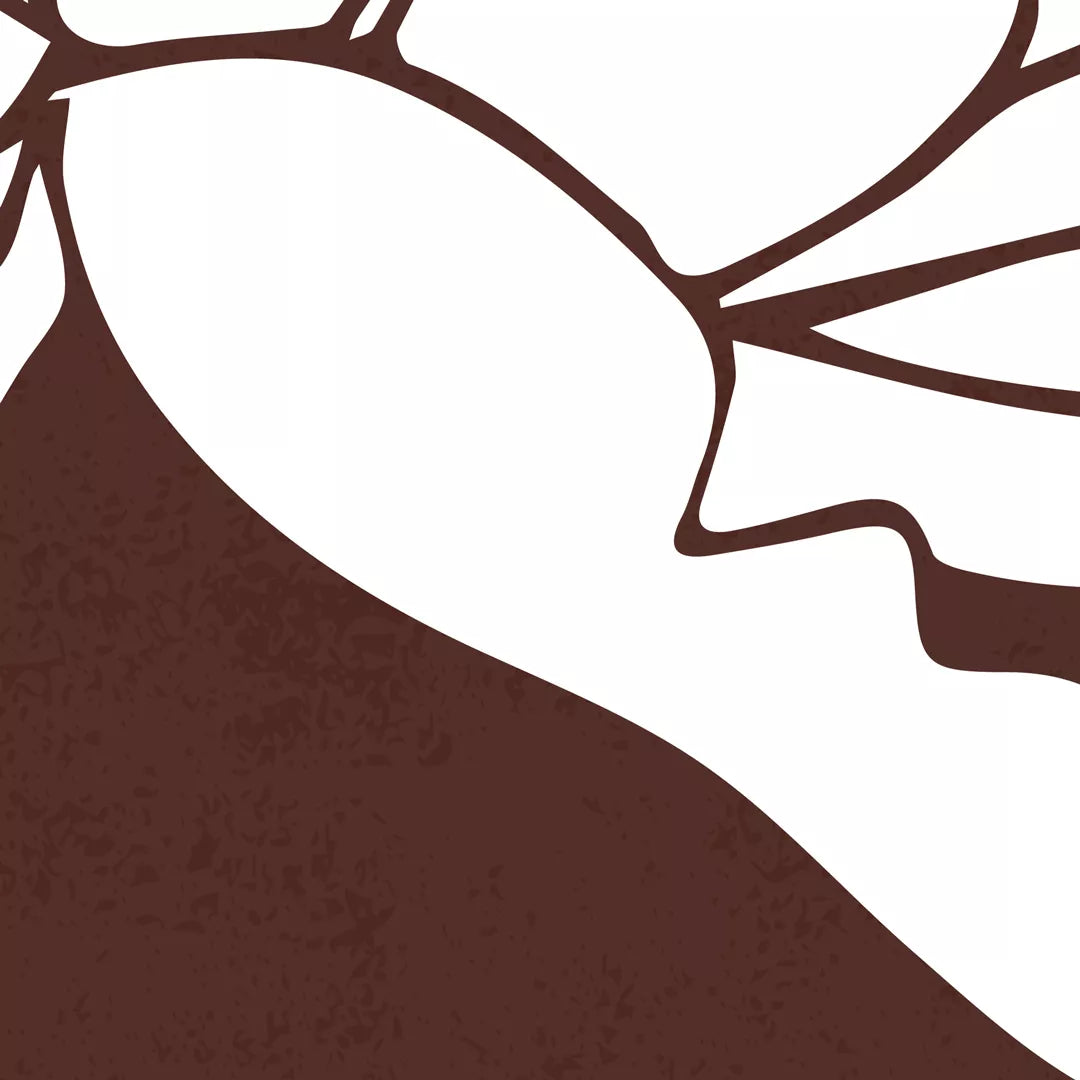 ブラウンとホワイトの花柄アートと癒しのメッセージポスター3枚セット