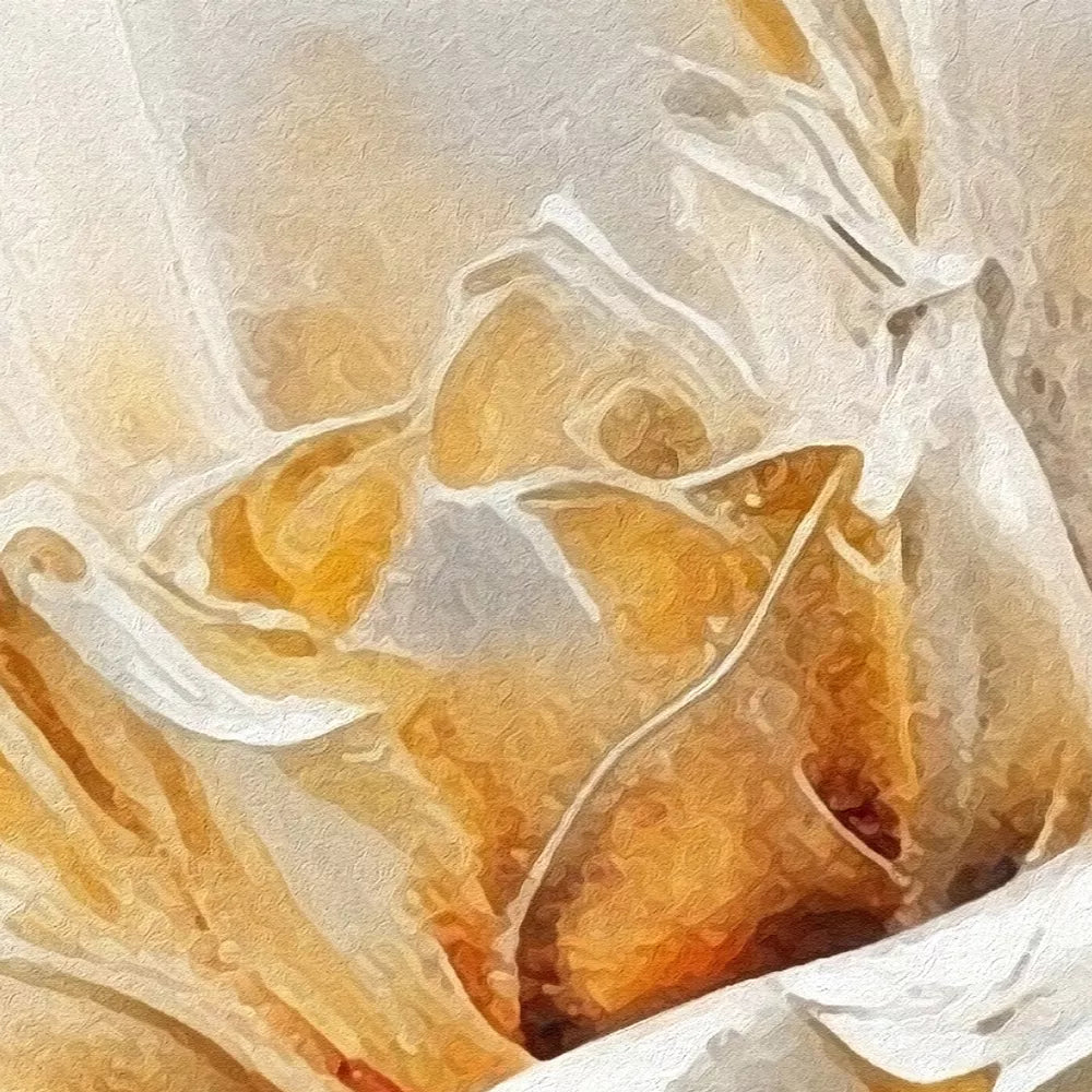 青と金の蓮の花水彩画トリプティックアートパネル