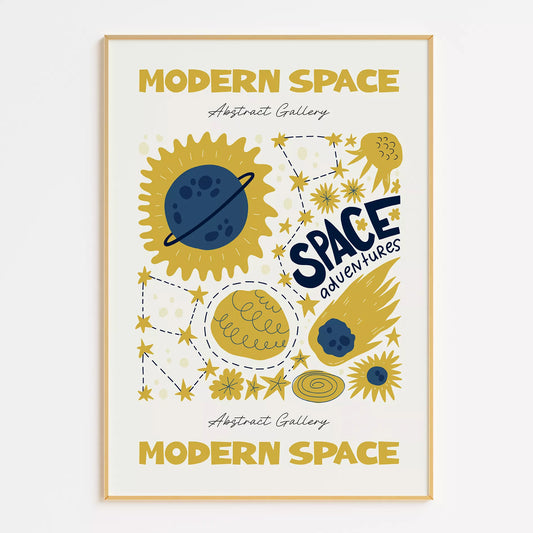 モダンスペース抽象画宇宙冒険アートポスター 現代アート壁装飾