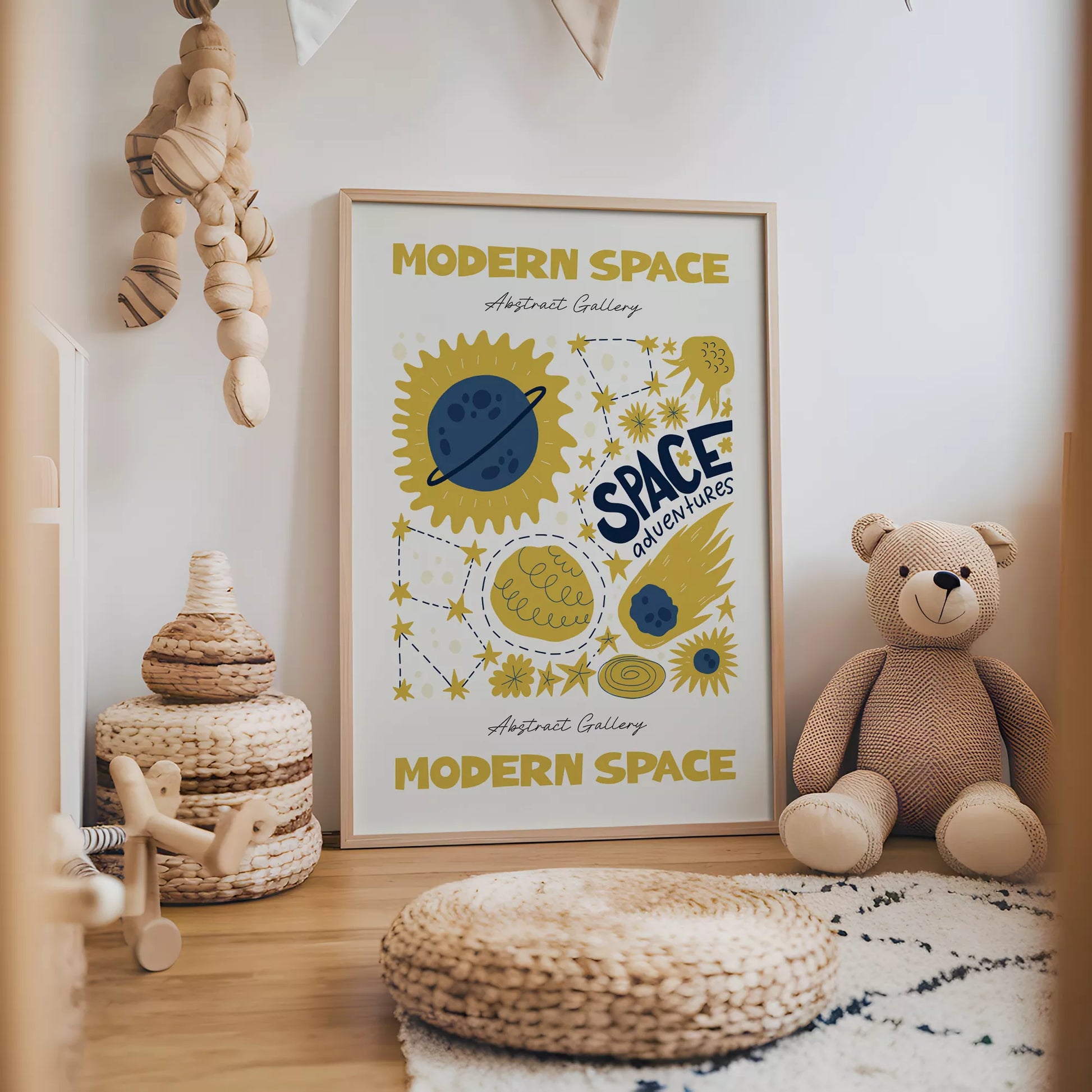 モダンスペース抽象画宇宙冒険アートポスター 現代アート壁装飾