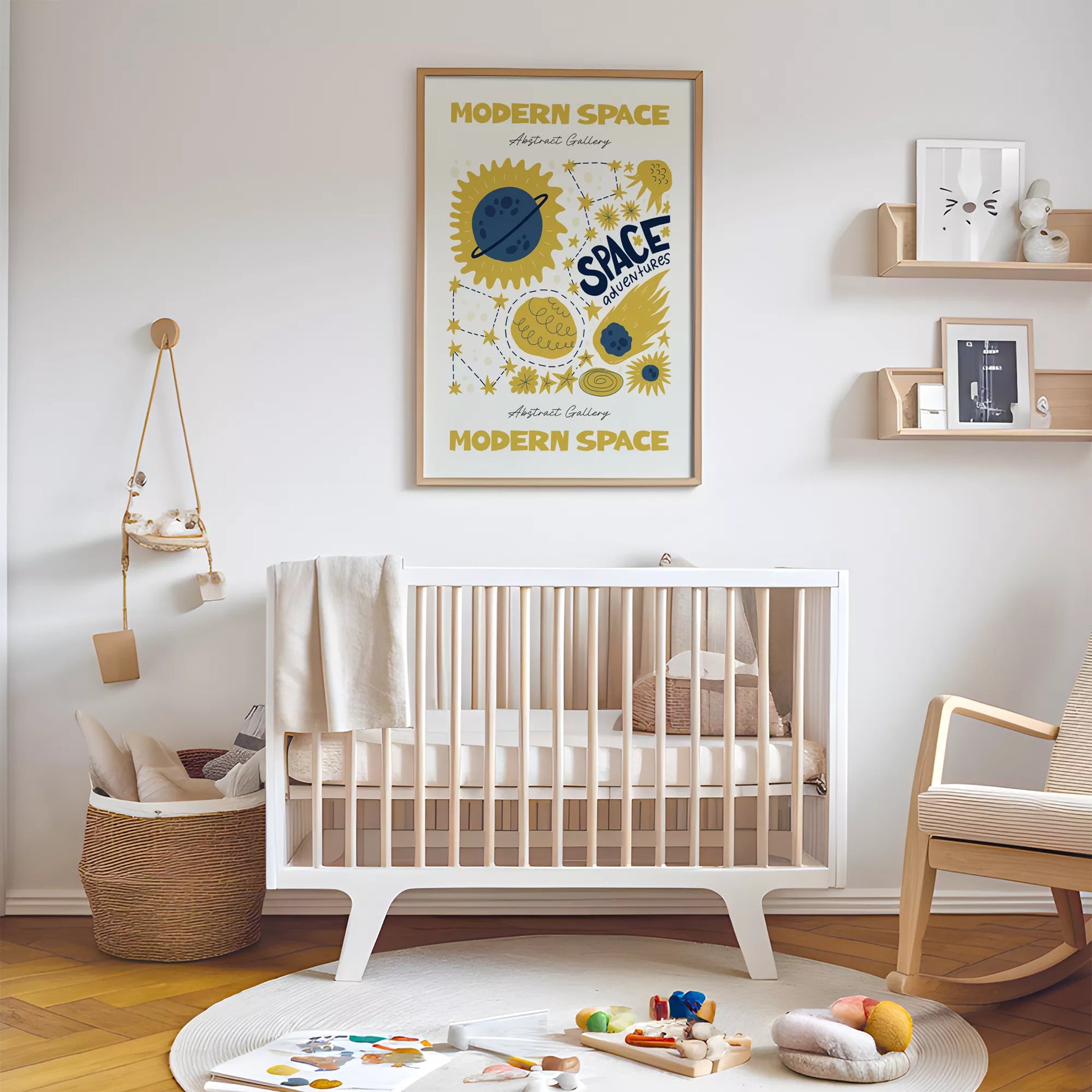 モダンスペース抽象画宇宙冒険アートポスター 現代アート壁装飾