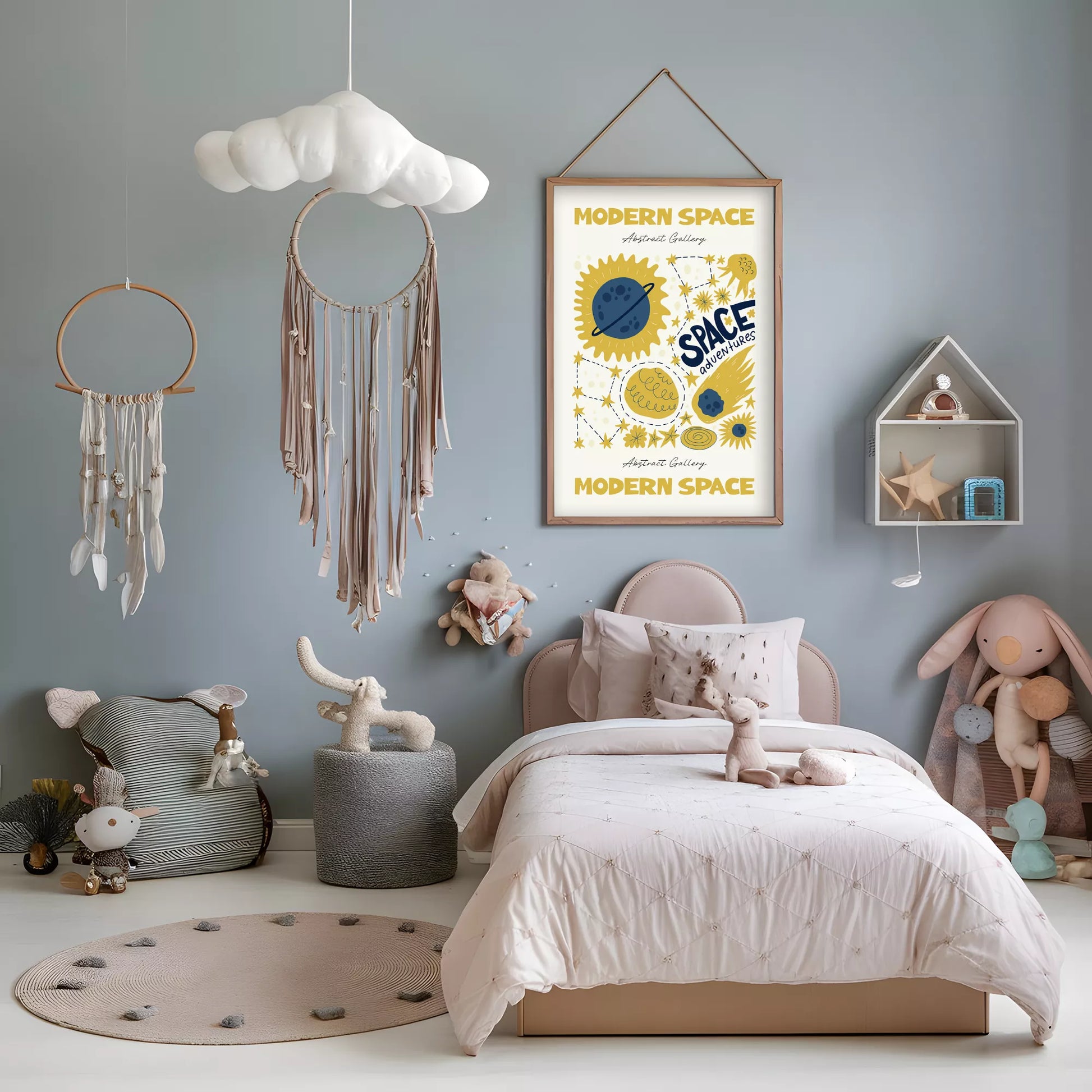 モダンスペース抽象画宇宙冒険アートポスター 現代アート壁装飾