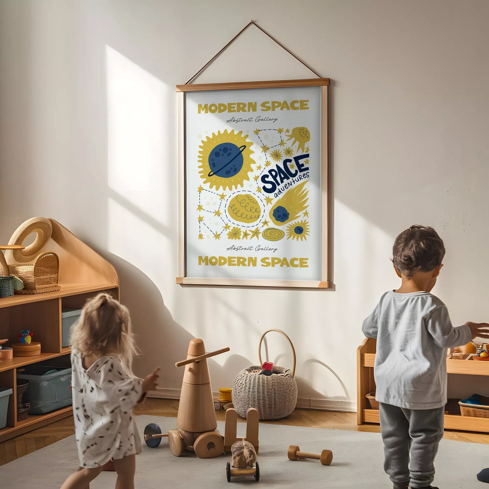 モダンスペース抽象画宇宙冒険アートポスター 現代アート壁装飾